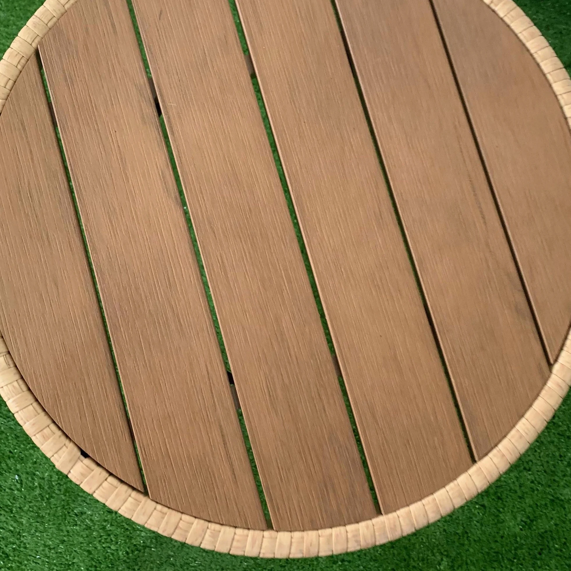 Outsunny Conjunto de Muebles de Jardín Juego de 3 Piezas Sillas y Mesa de Ratán con 2 Sillas 1 Mesa de Centro Redonda y Cojines para Terraza Césped Balcón Natural