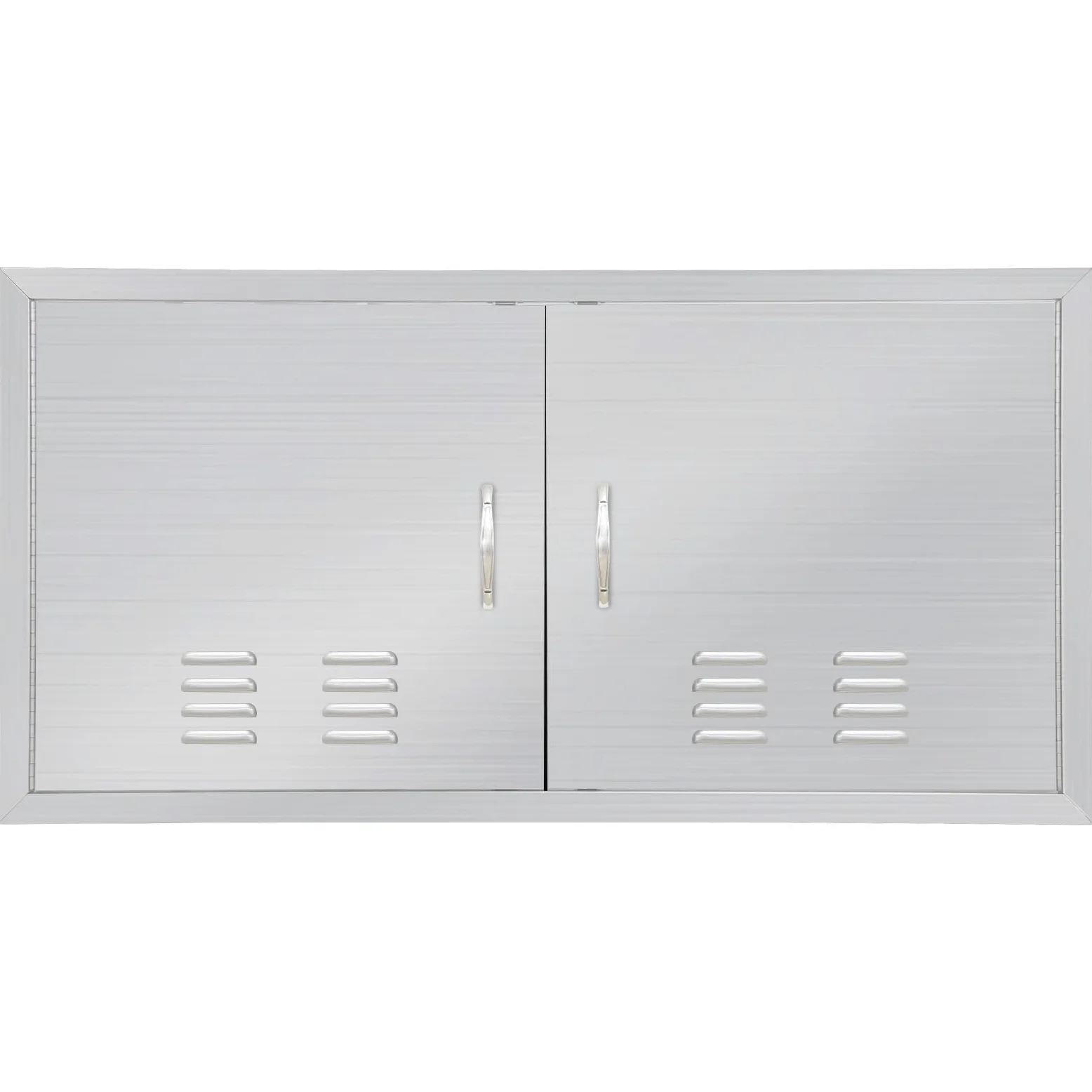 Garvee Puertas de Cocina Exterior de Acero Inoxidable con Rejilla de Ventilación 76.2 x 53.3 cm, Puerta Doble para Isla de Barbacoa, Acabado Cepillado Resistente a la Corrosión para Armarios de Jardín