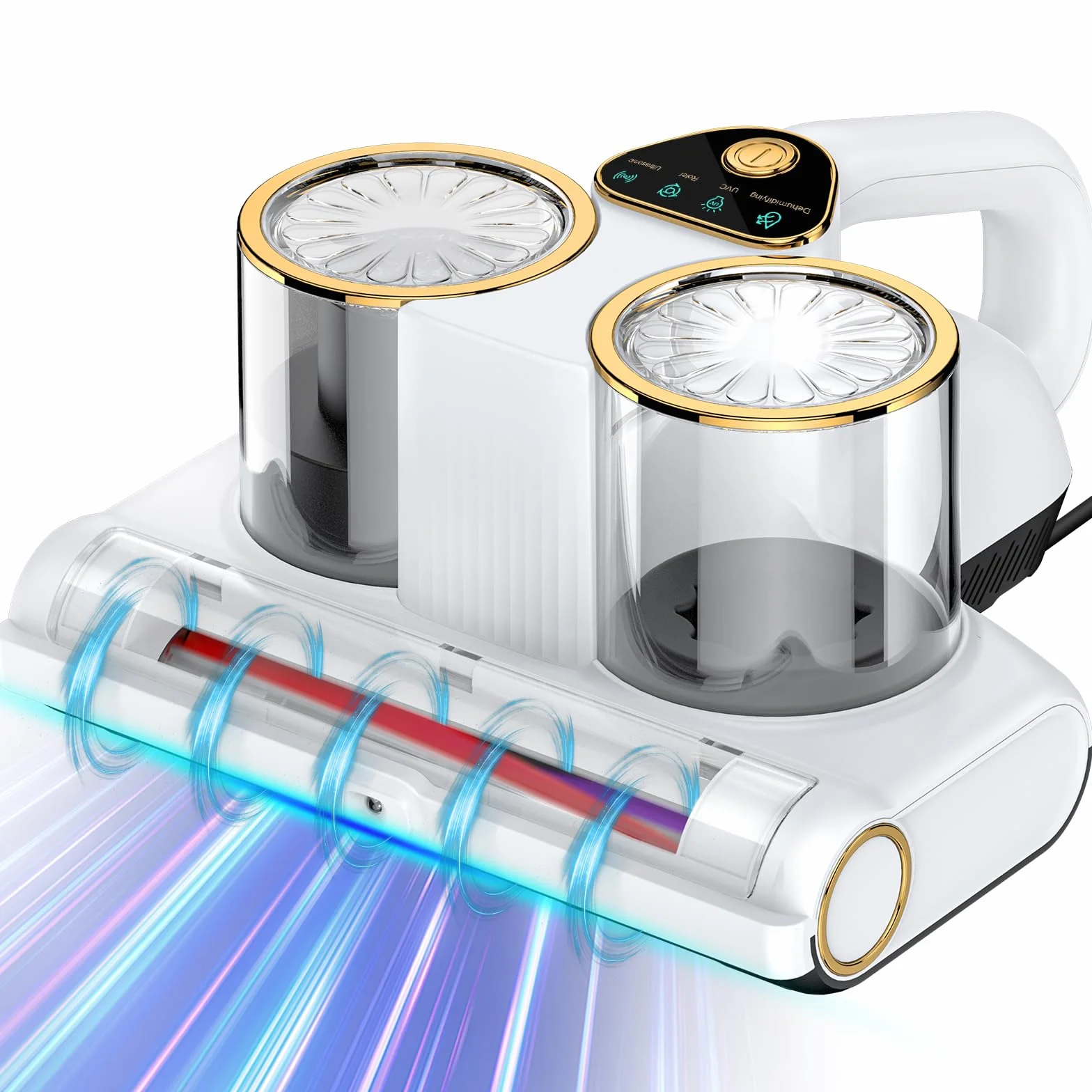 Aspiradora Antiácaros,Aspirador de Ácaros con Luz UV y Ultrasonido Calentamiento 16Kpa de Succión 500W Aspiradora de Acáros Elimina 99,9% de BacteriasAlérgenos y Ácaros Polvo Aspirador