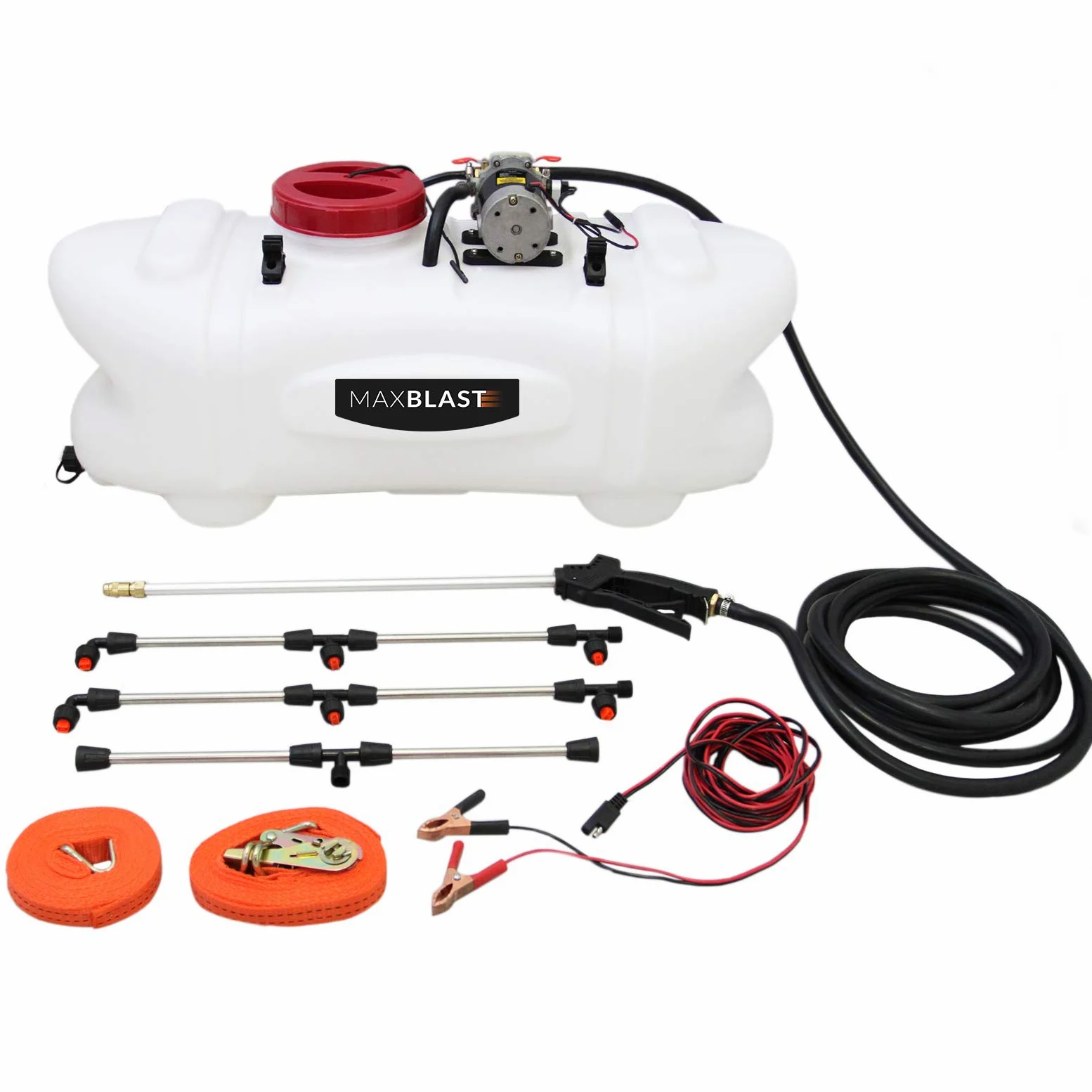 Pulverizador ATV Remolque 12V Tanque 60L Presión 12 Bar Granja Agrícola Tanque Jardín Esparcidor Pesticida Herbicida Fertilizante Abono Líquido Desinfectante Rociador Malas Hierbas + Fijaciones