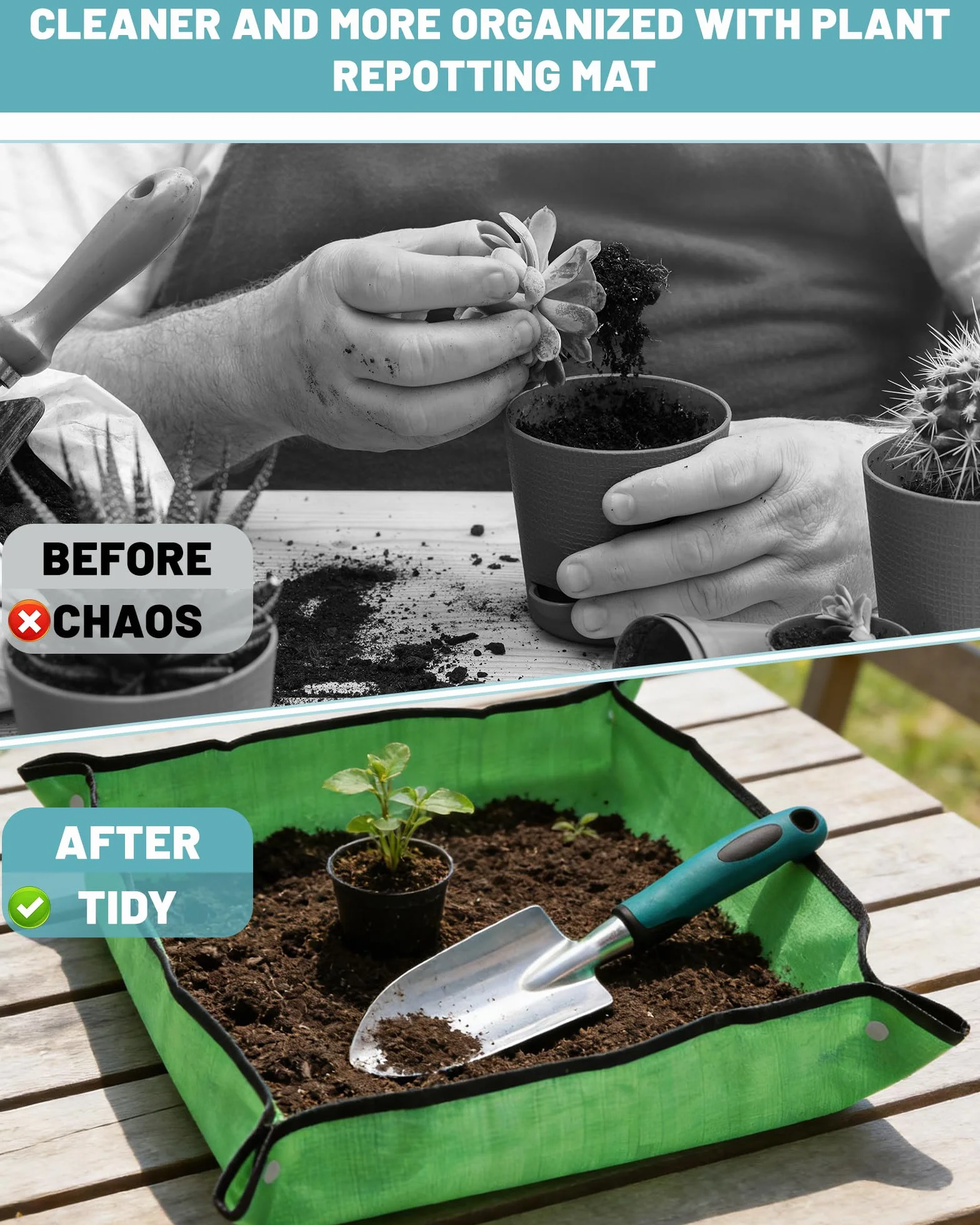 7 Piezas Juego de Herramientas de Jardinería con Mango Ergonómico – Kit de Herramientas de Jardín Anti-Rust con Bolsa de Almacenamiento – Regalo Ideal para Jardinería