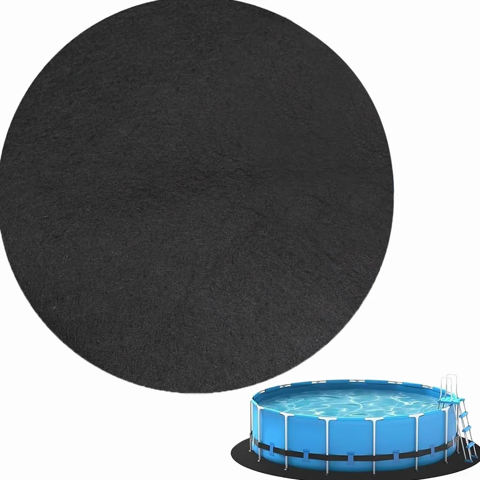 Base de Piscina Redonda, Revestimiento para Piscinas Elevadas, Alfombrilla de Fieltro Absorbente (Negro)