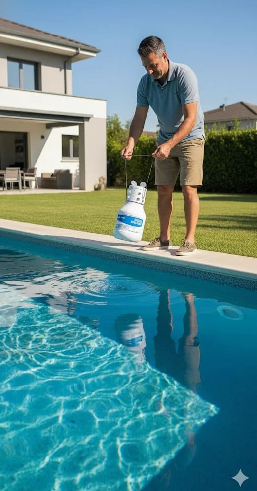 Ion Pure 8 KG Dosificador Invernada Compacto 5 Acciones Sin Cobre Tratamiento Autodosificador Piscinas Invierno Apto Liner