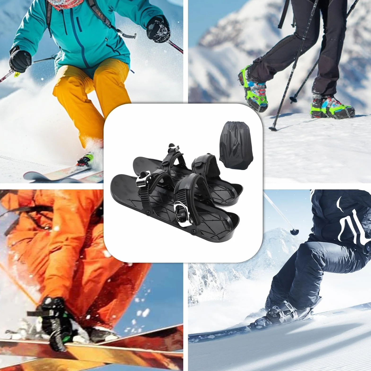 Patines de esquí para Adultos, Zapatos de Nieve Transpirables para Clima Frío, Aire Libre, Viajes, Principiantes