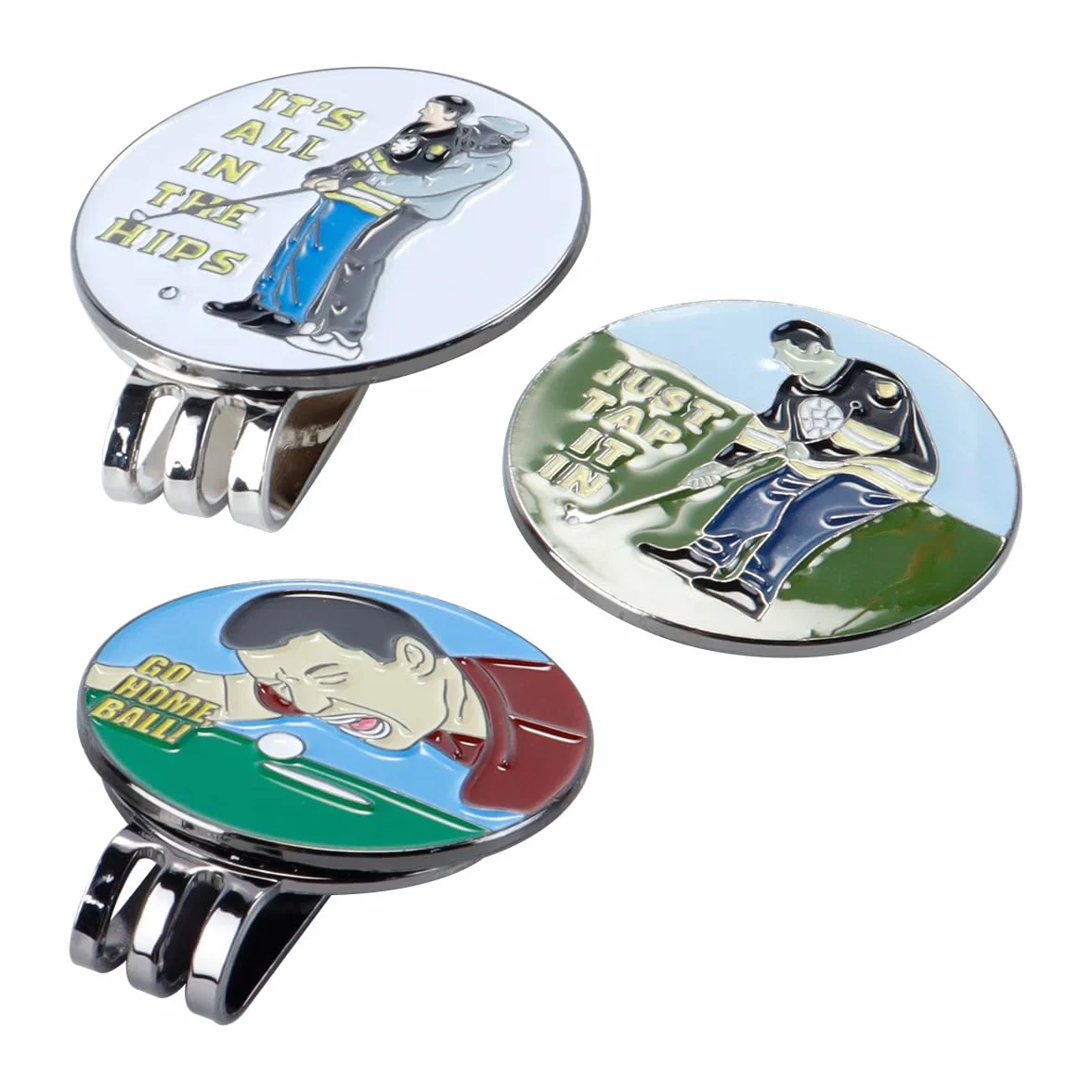 Clip magnético para sombreros de golf, 3 marcadores de pelotas