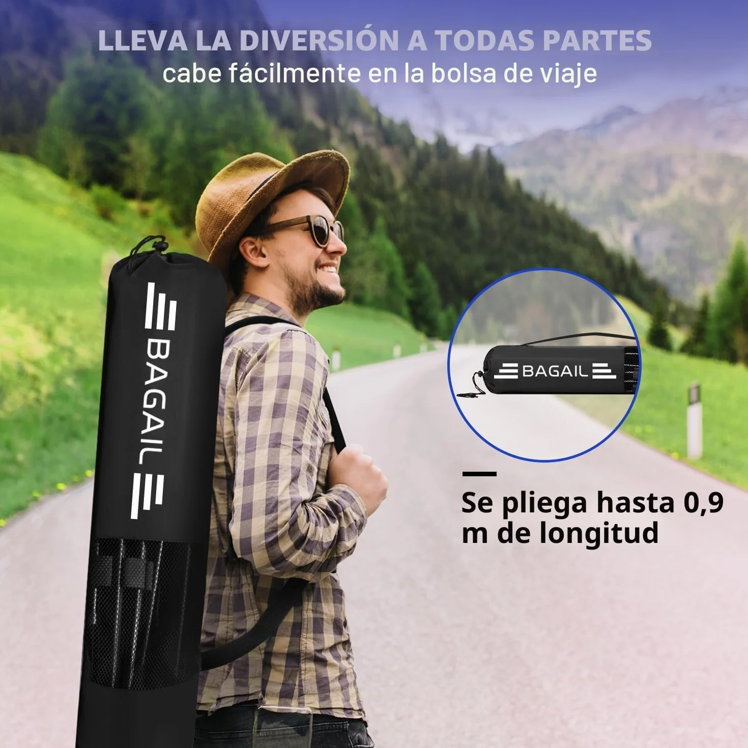 BAGAIL Red de Bádminton Plegable de Nailon con Soporte Altura Regulable y Bolsa de Transporte