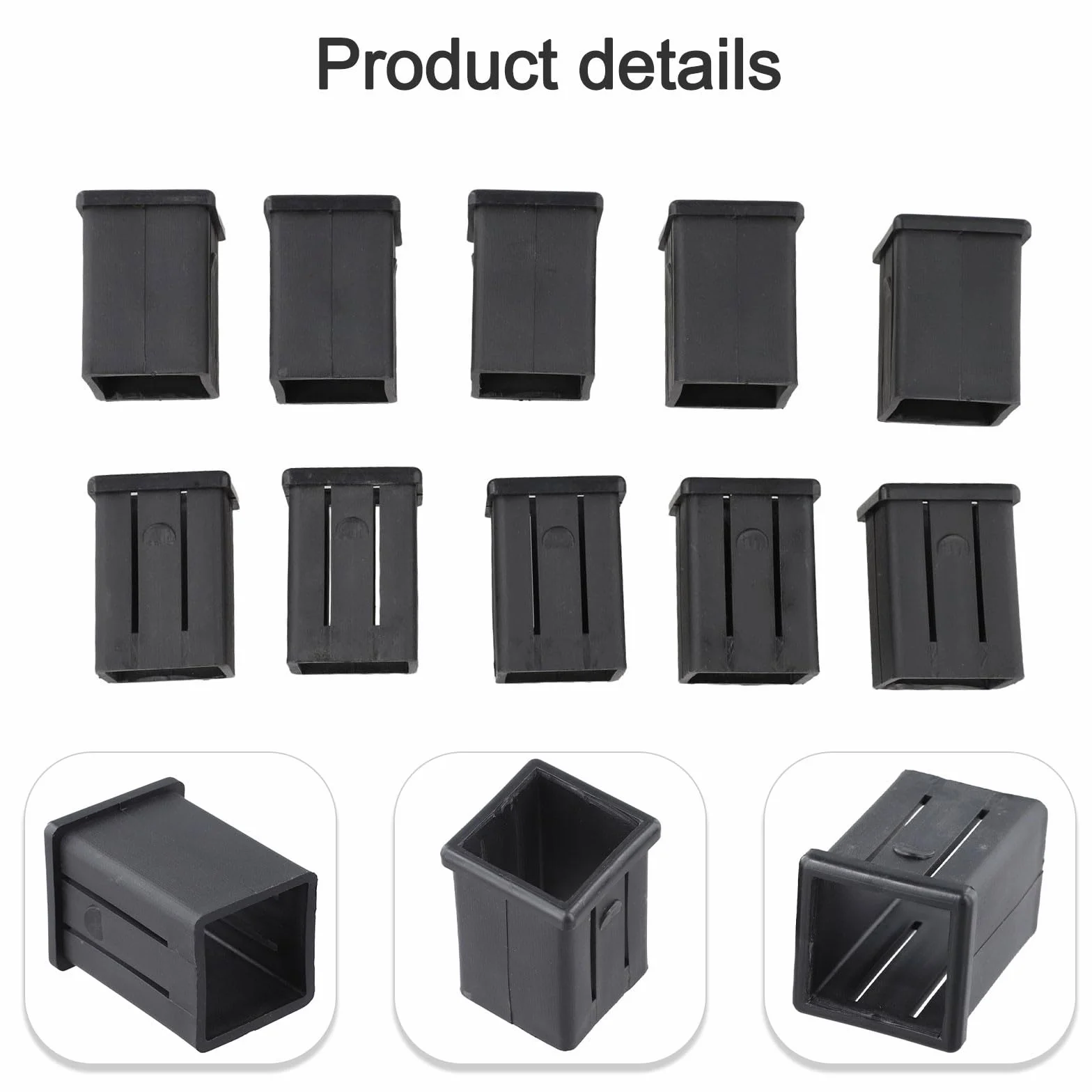 Paquete de 10 insertos cuadrados de tubo convertidor, adaptador interior de plástico reductor de 40 x 40 mm a 30 x 30 mm para tubos deslizantes de equipos de fitness, ajuste de altura a