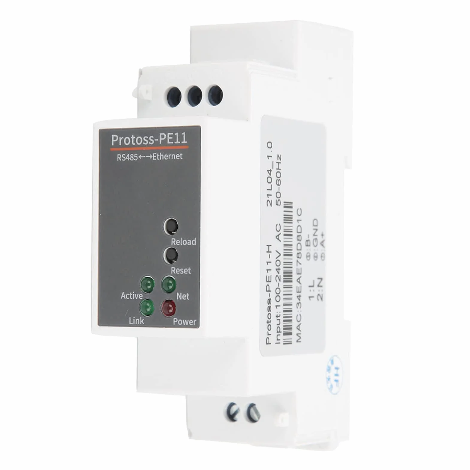 Serwer szeregowy Ethernet PE11-H RJ45 100-240VAC FreERTOS Rail DIN Automatyzacja przemysłowa