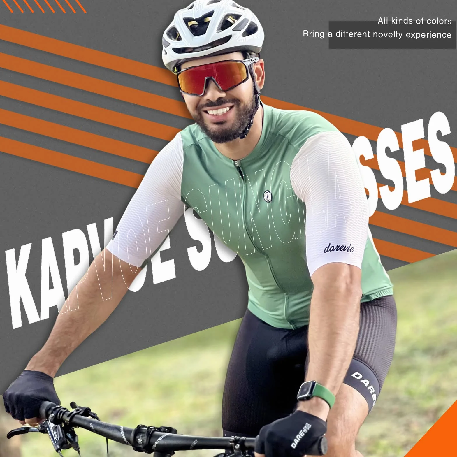 KAPVOE Gafas de Ciclismo Polarizadas Hombre Mujer MTB Bicicleta Montaña con 3 Lentes K76-3L