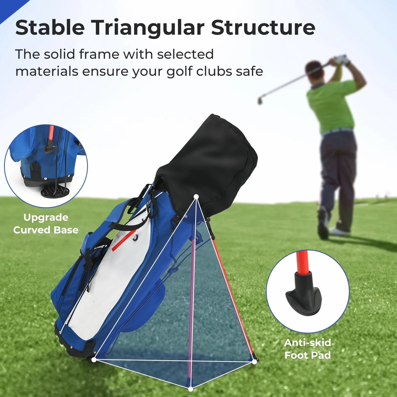 LIFEZEAL Juego de Golf Completo para Hombre, Palos de Golf Portátil para Diestros, Bolsa Trípode 7 Compartimentos, Putter, 3 Maderas, 5 Hierros