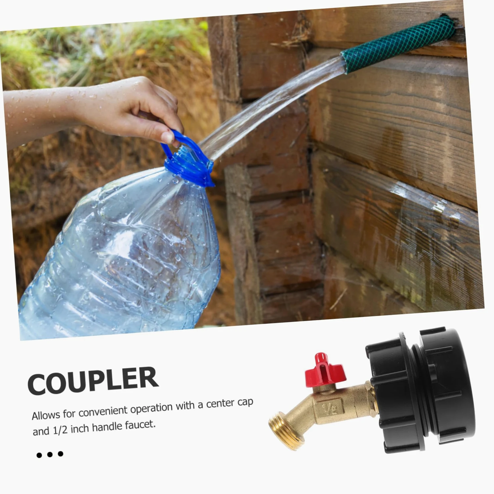 ibasenice 5 Piezas Accesorios De Conector De Cubo Adaptador De Agua del Tanque De Asas IBC Ajuste De Barriles De Tonelada Adaptador IBC y Grifo De Jardín IBC a 1/2 Grifo Abs