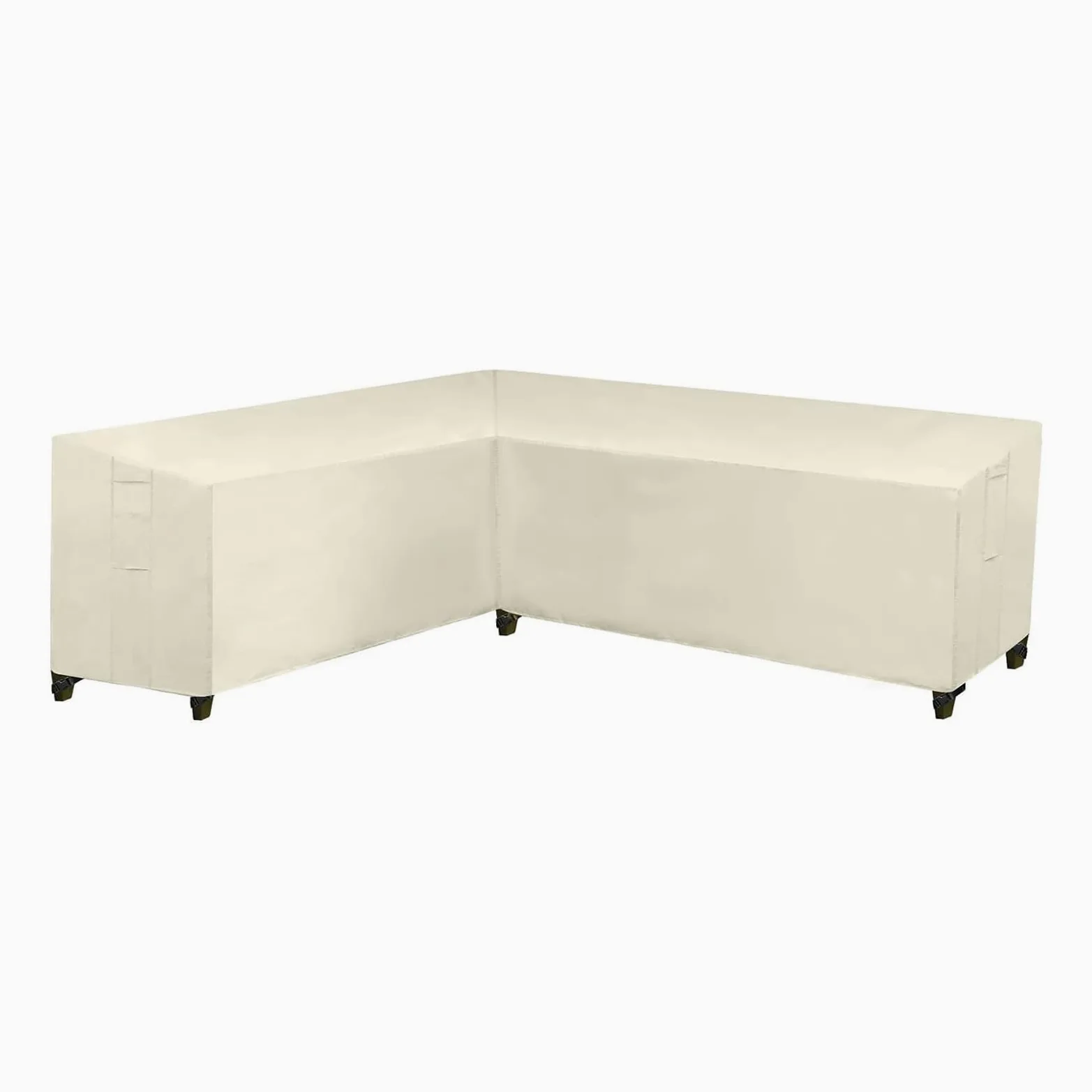 Fundas de sofá de jardín en Forma de L, Tela Oxford 420D, Impermeable Funda Sofa para Exterior, Funda para Muebles de Jardín, para Jardin Sofá Seccional (222x286x78cm,Blanco)