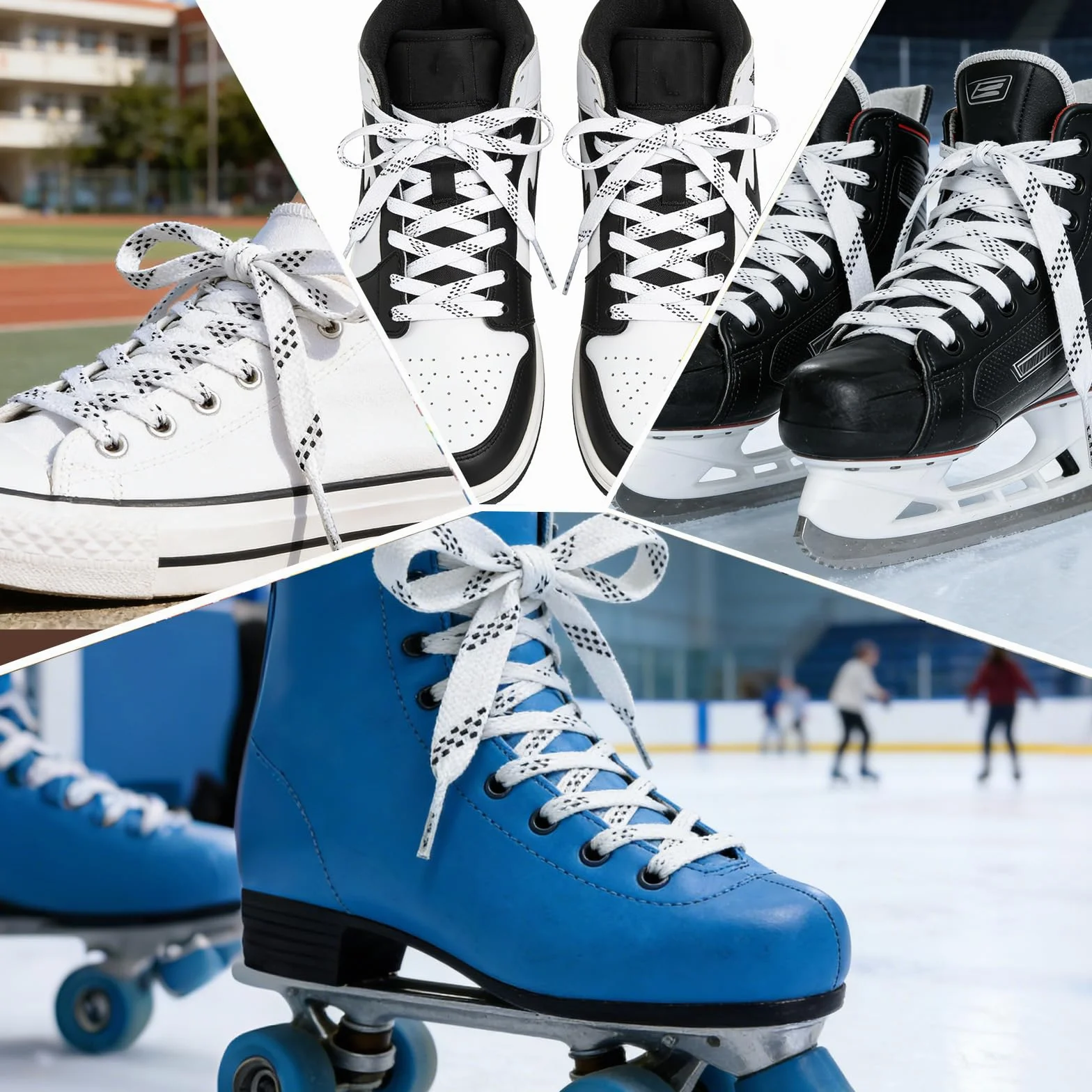 Cordones de Hockey sobre Hielo Encerados 244cm para Patines de Hockey y Roller Derby