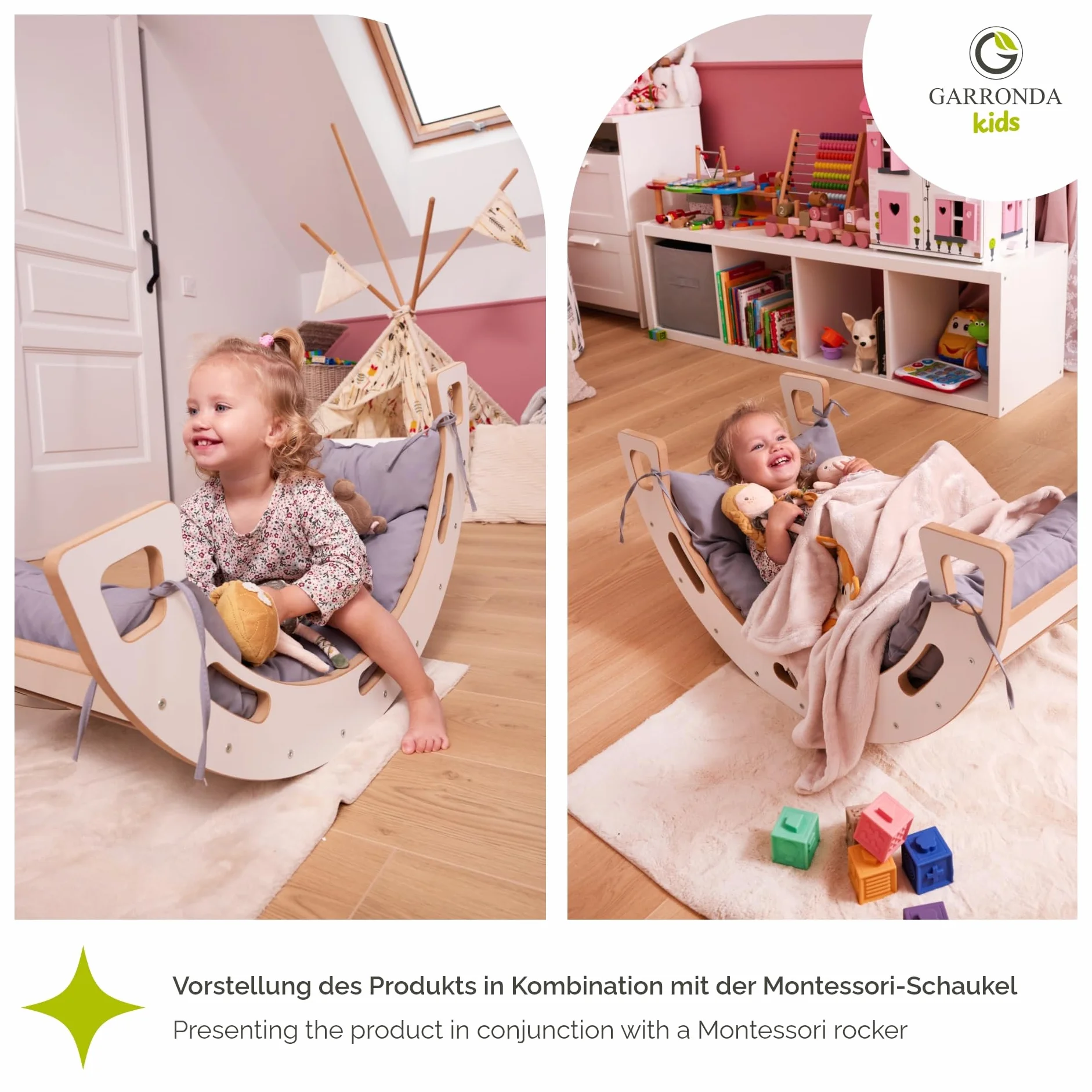 Garronda Cojín para balancín Juguete para bebés GD-0063 (Beige Cojín)