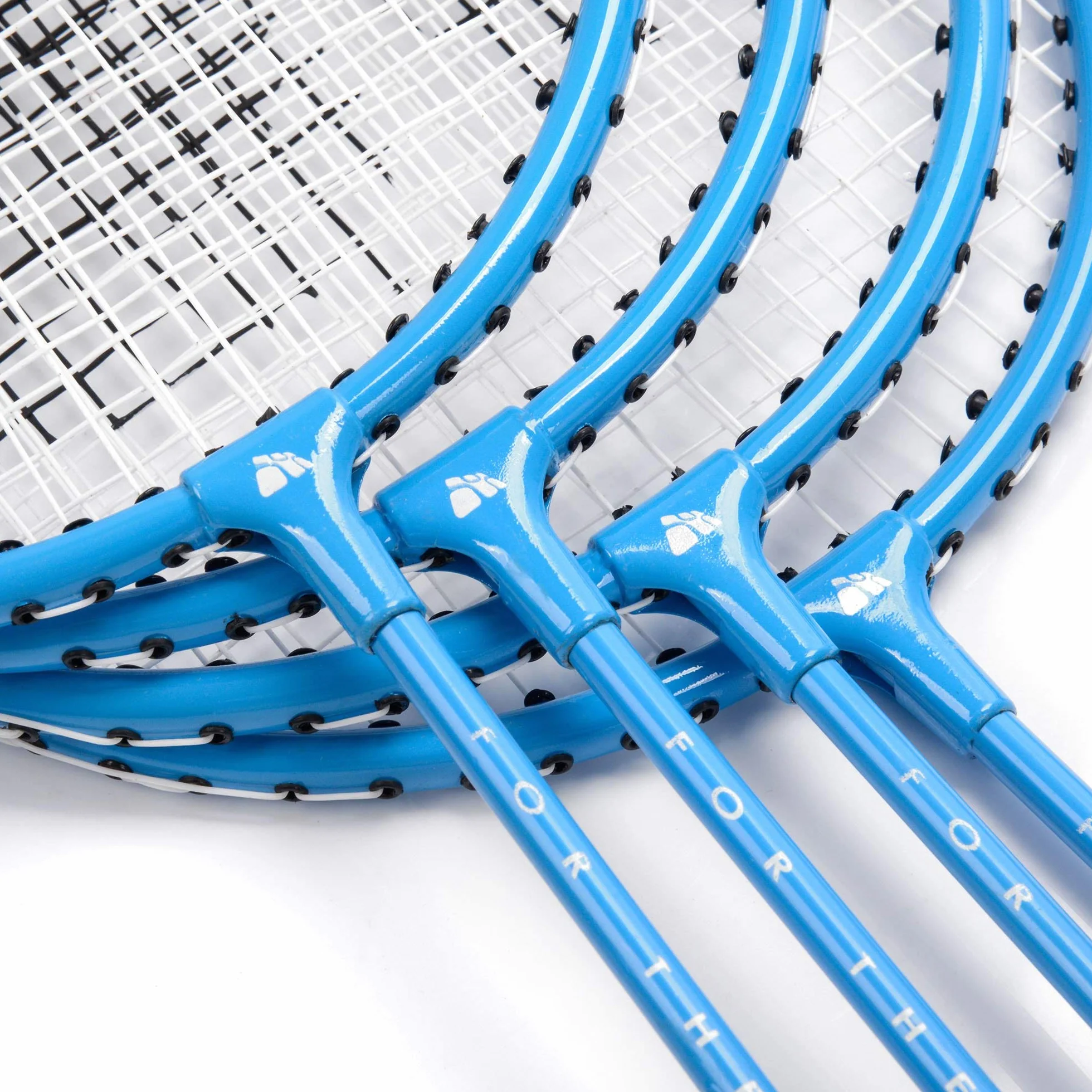 Meteor Juego de Bádminton para 2 o 4 Jugadores - Set con Raquetas, 3 Volantes y 1 Red
