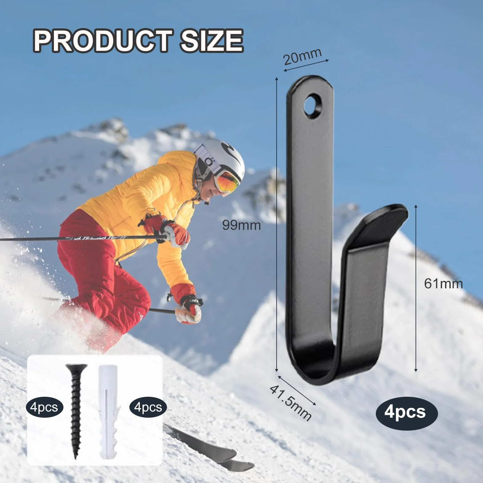 Soporte de pared para snowboard, 4 Piezas, Porta Tablas Surf, Longboard