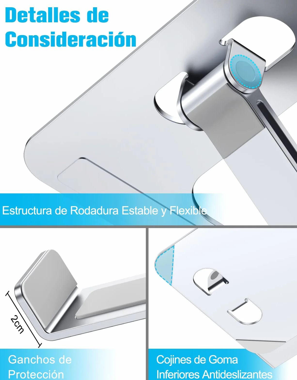 Babacom Soporte Portátil Plegable para Laptop con Altura Ajustable, Aleación de Aluminio Ventilado Compatible con MacBook PC 10-16"