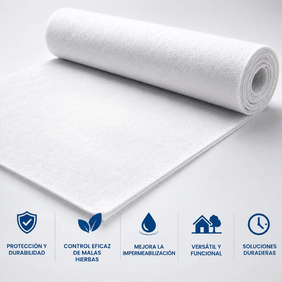 Geotextil 200g/m2 | Ideal para estanques| Protección Malas Hierbas |Alta Resistencia| Fácil Instalación | Flexible (5,60m x 2m)