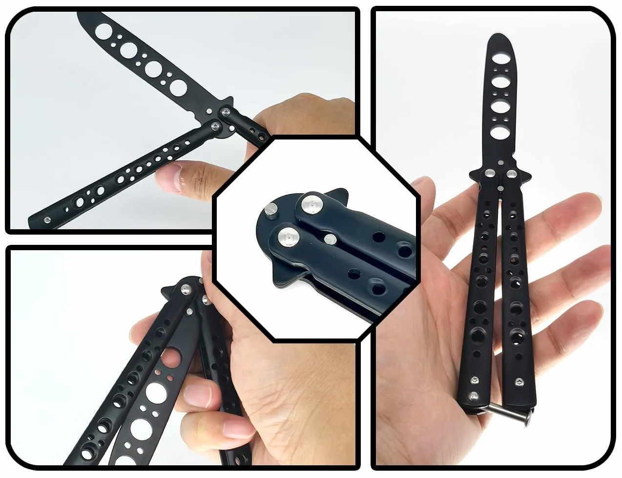 ZoeTekway Cuchillo mariposa entrenador placa roma negro