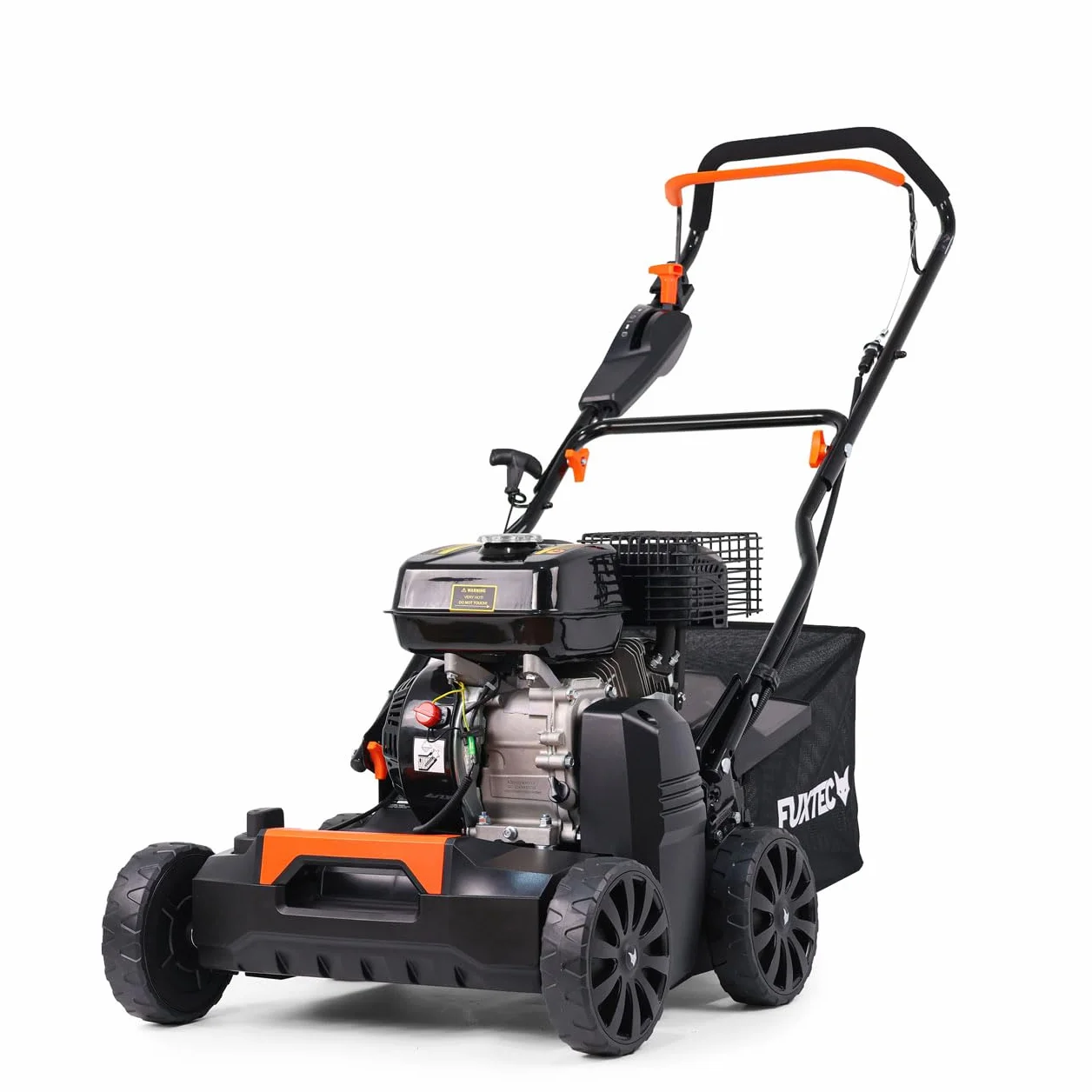 FUXTEC Escarificador Aireador de Gasolina 3 en 1 FX-BV240 Motor 4 tiempos 4,1 kW, rodillo con 18 cuchillas y 24 púas de resorte, asa de transporte y recolector de 45 L