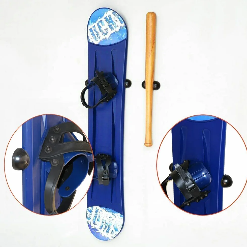 AUXPhome Soportes de pared para esquí snowboard, acero inoxidable, goma resistente, paquete de 4