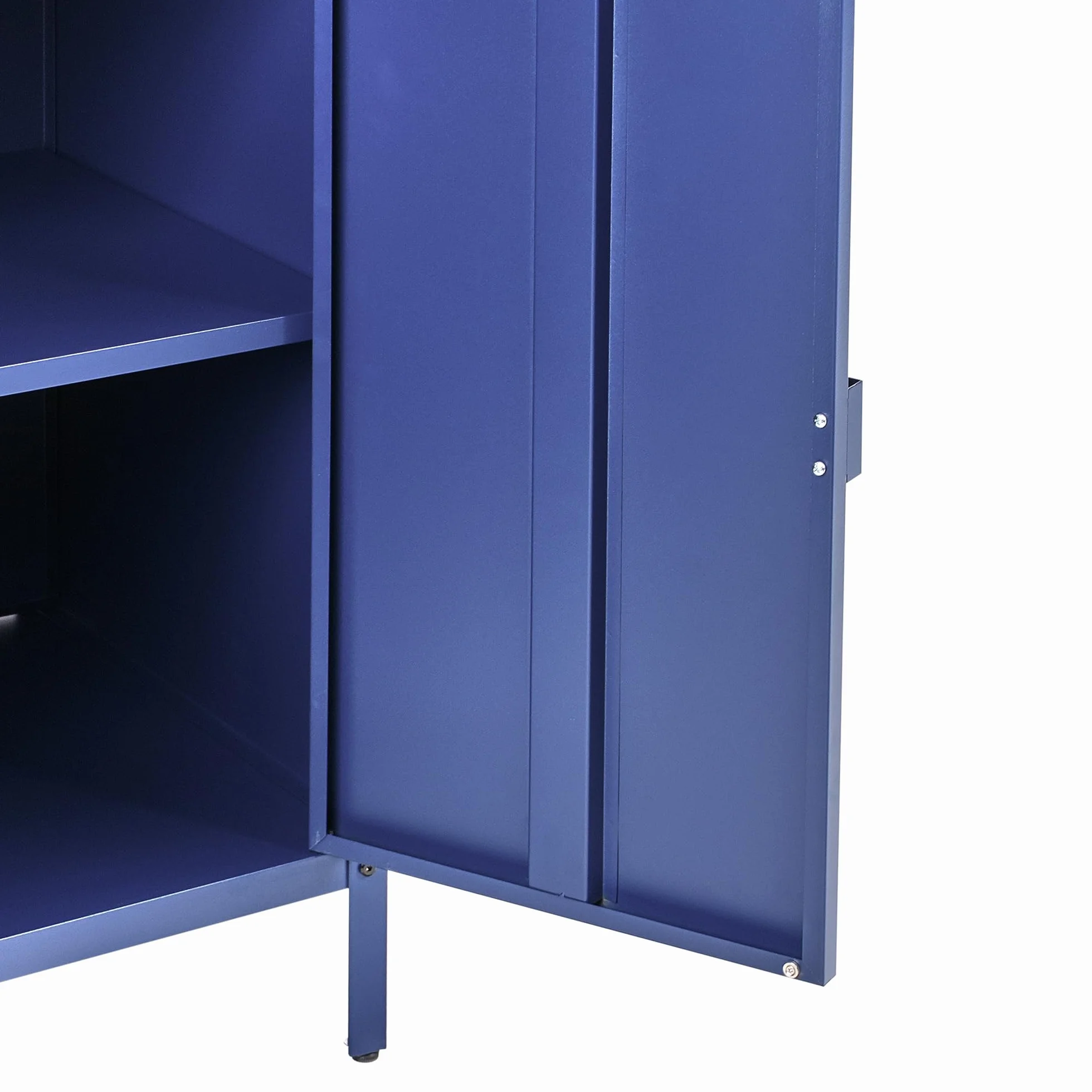 Beliani Armario Cocina Exterior 2 Puertas de Acero Inoxidable Azul Vilama