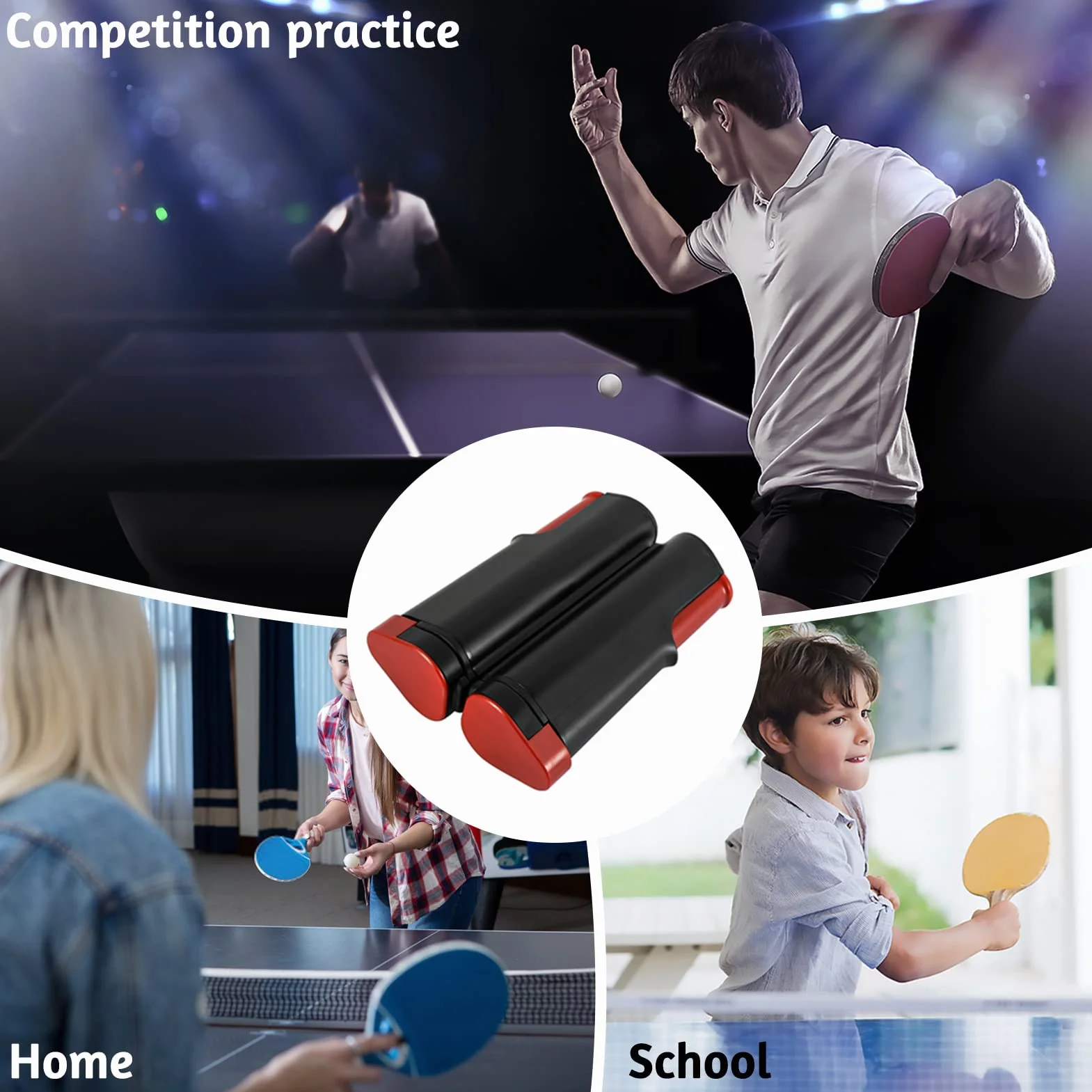 Red de Ping Pong Extensible Portátil para Mesa Familiar