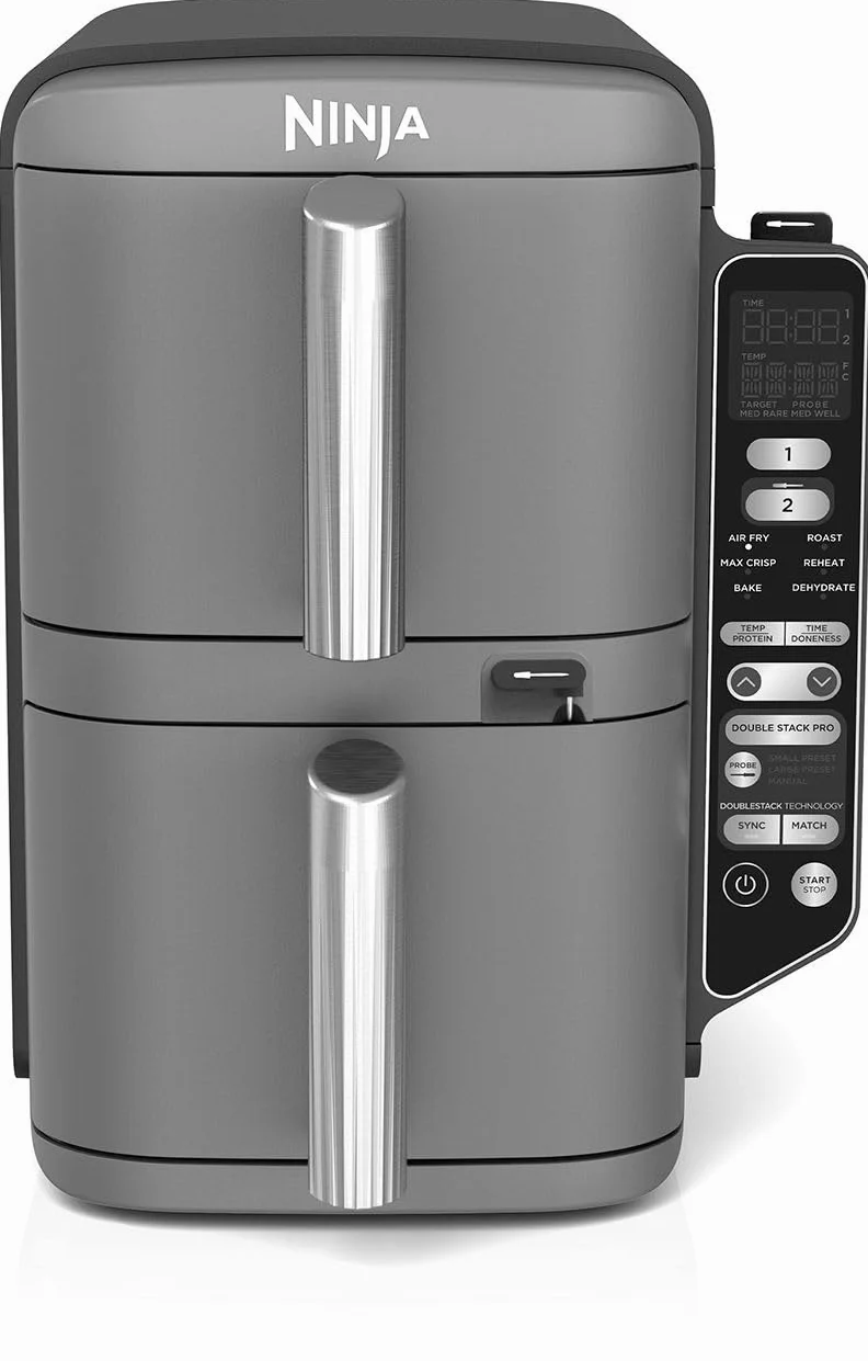 Ninja Double Stack XL Freidora de aire con sensor digital, 9,5 L, 6 funciones, gris SL451EU