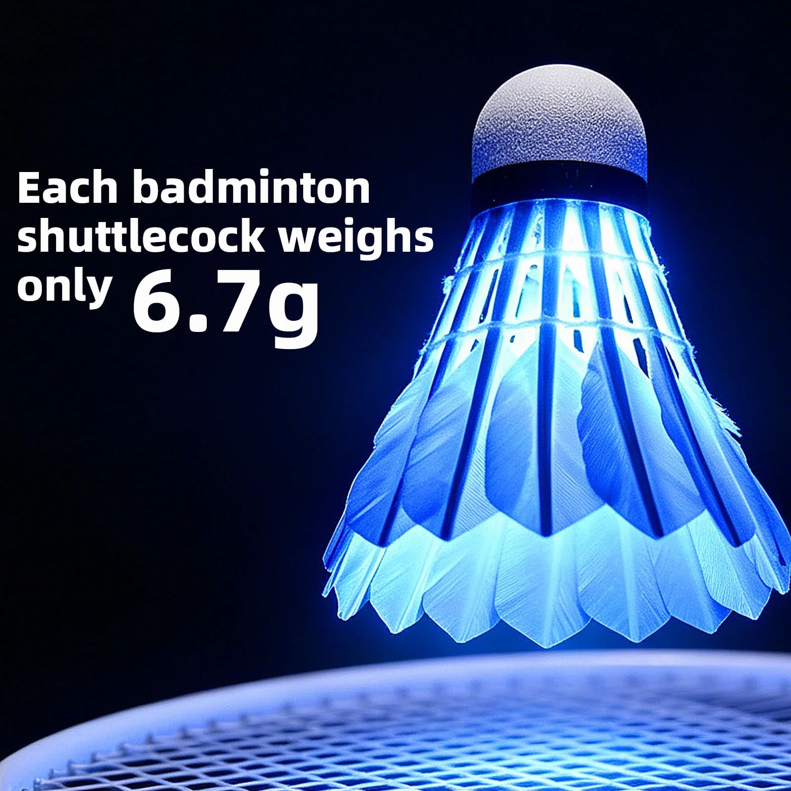 Binnan 4 Piezas Volante Bádminton LED Brillante para Deportes Interior Exterior Duradero