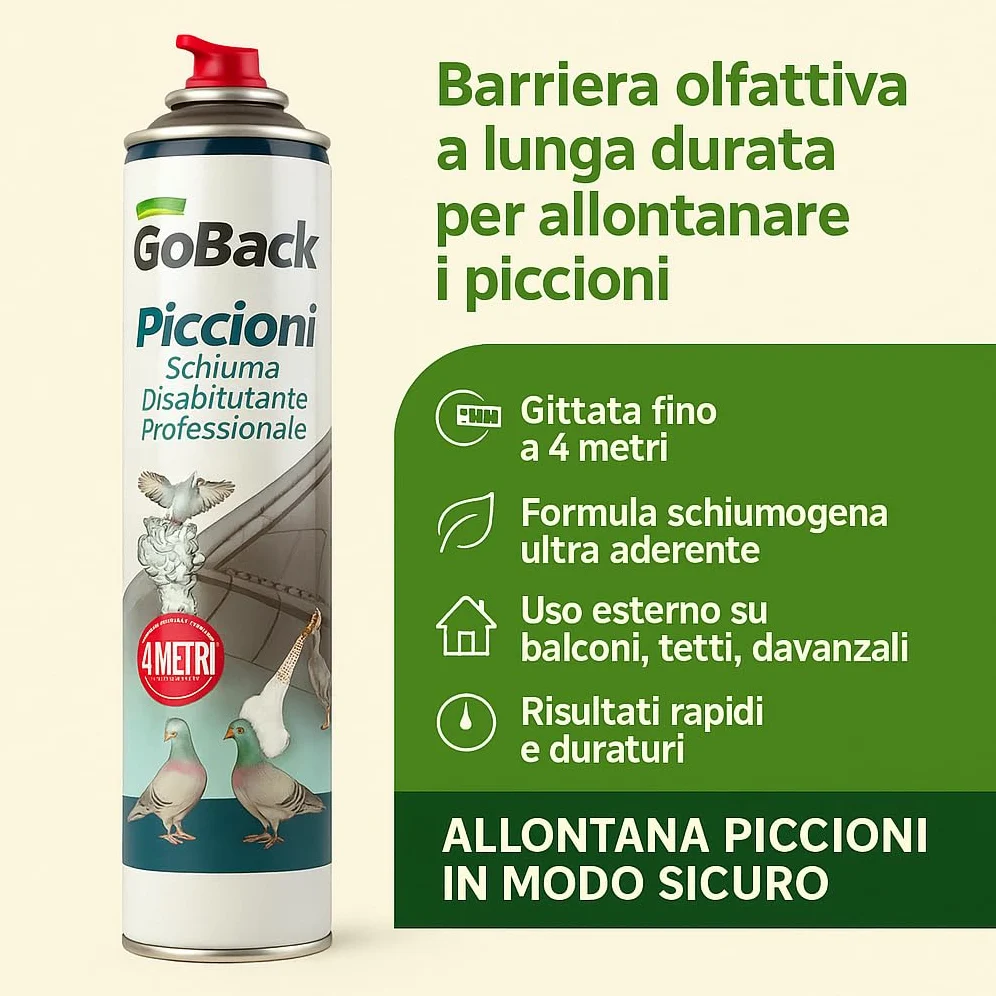 Repelente de palomas de espuma ultraadherente, spray repelente con eucalipto, barrera olfativa para balcones y techos, alcance 4 metros, 750 ml