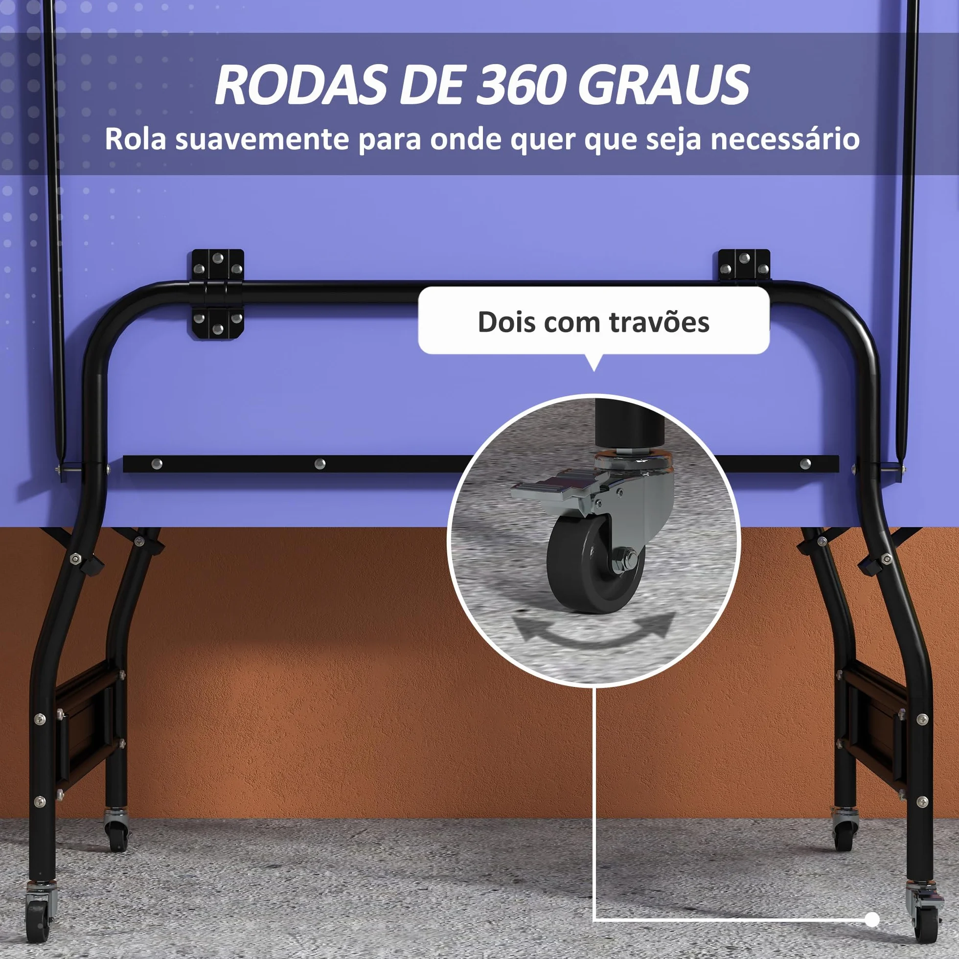 SPORTNOW Mesa de Ping-Pong Plegable Tamaño Estándar con 4 Ruedas, Red, 2 Paletas y 3 Pelotas 274x152,5x76 cm Azul