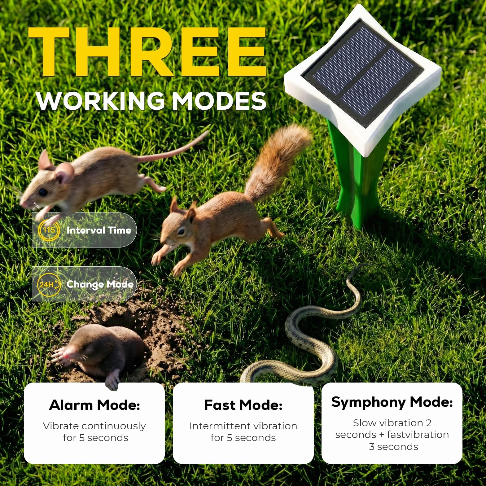 Repelente Gatos Solar con LED y 3 Modos, Paquete de 2/4 Ahuyentador Gatos para Jardín, Amplio Alcance y Protección contra el Agua Ahuyentador De Jabalies Ultrasónico para Topos, Ratas (2, Verde)