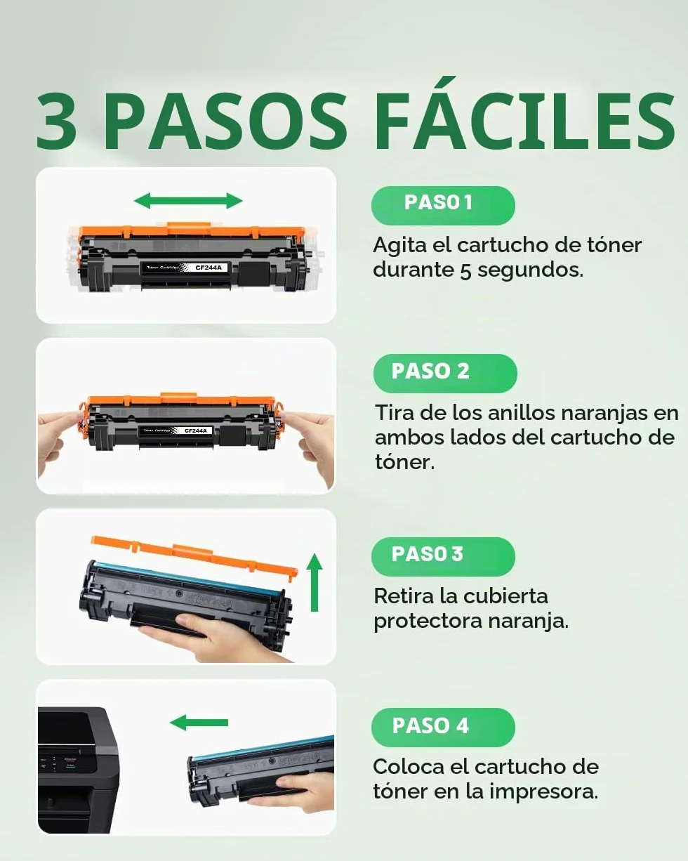 Colorfly CF244A 44A Cartuchos de Tóner Compatibles para HP LaserJet Pro M15w M15a MFP M28a M28w (2 Negro)