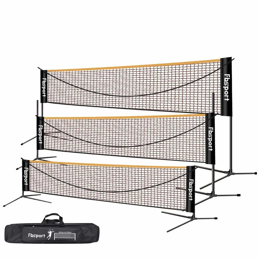 Red de bádminton portátil 3-6 m ajustable 3 alturas plegable interior y exterior