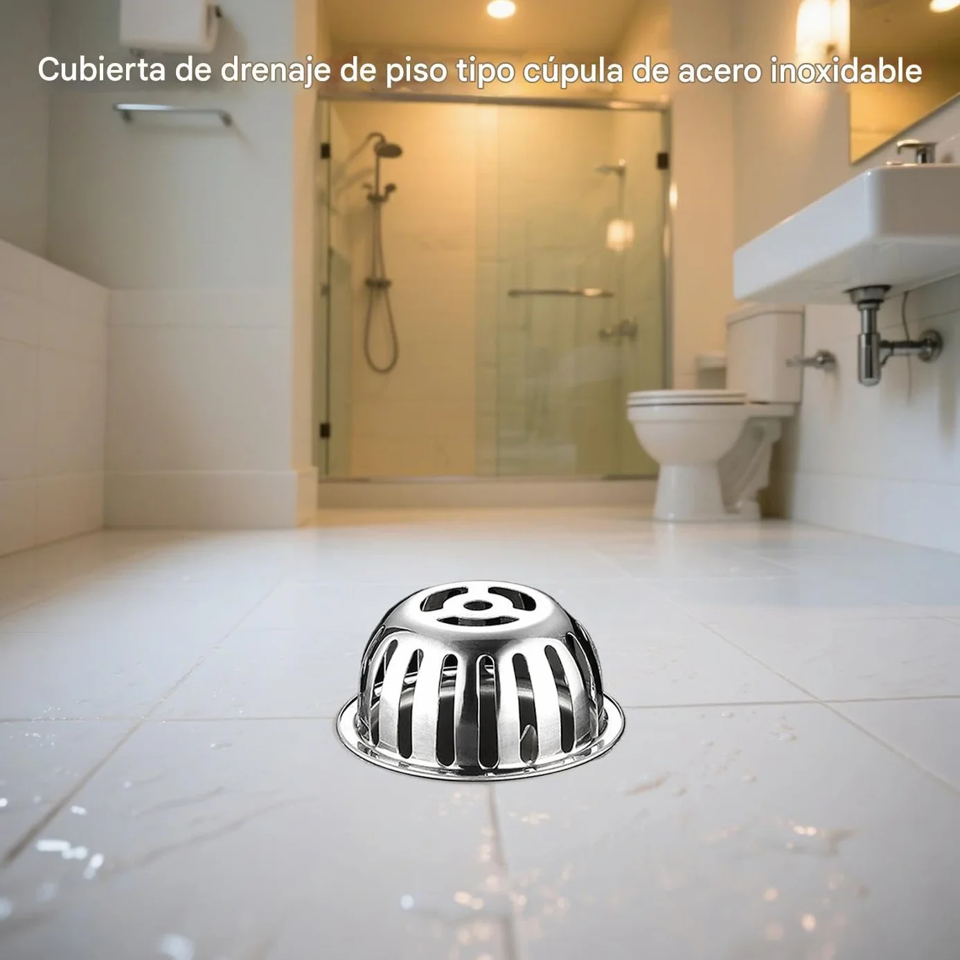 Cubierta De Drenaje para Exteriores - Rejilla para Sumideros de Baño - Rejilla Cúpula Antiatascos Acero Inoxidable para Baño Jardín Sótano