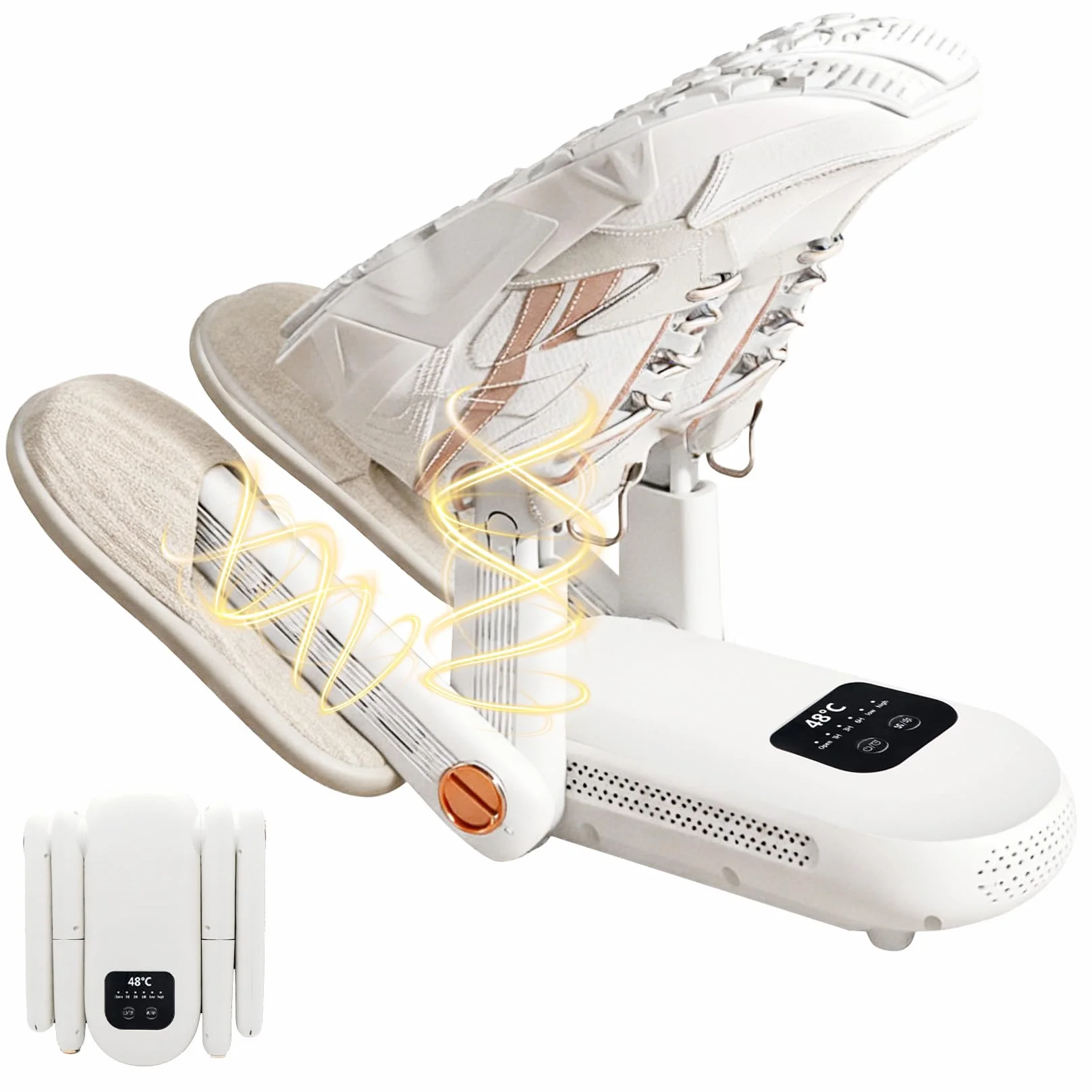 Herbst Secador de zapatos eléctrico con 4 soportes, temporizador ajustable