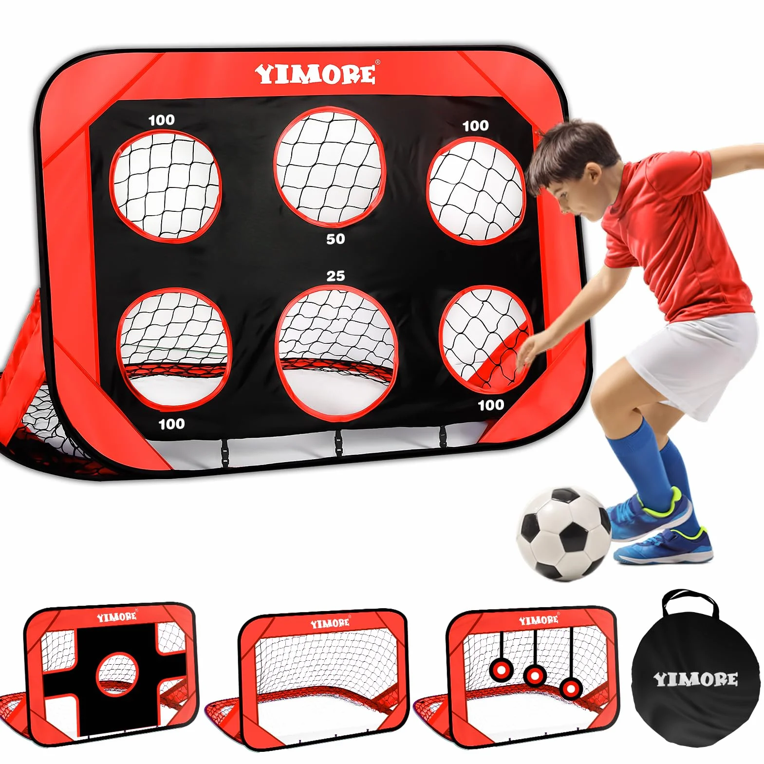 YIMORE Porteria Futbol Niños Plegable 120x80x80 CM Pop Up para Jardin Exterior