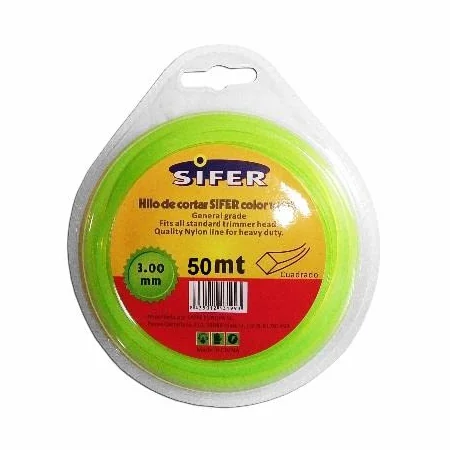 Sifer hilo desbrozadora verde cuadrado 3.00 mmx 50 mt 48222071