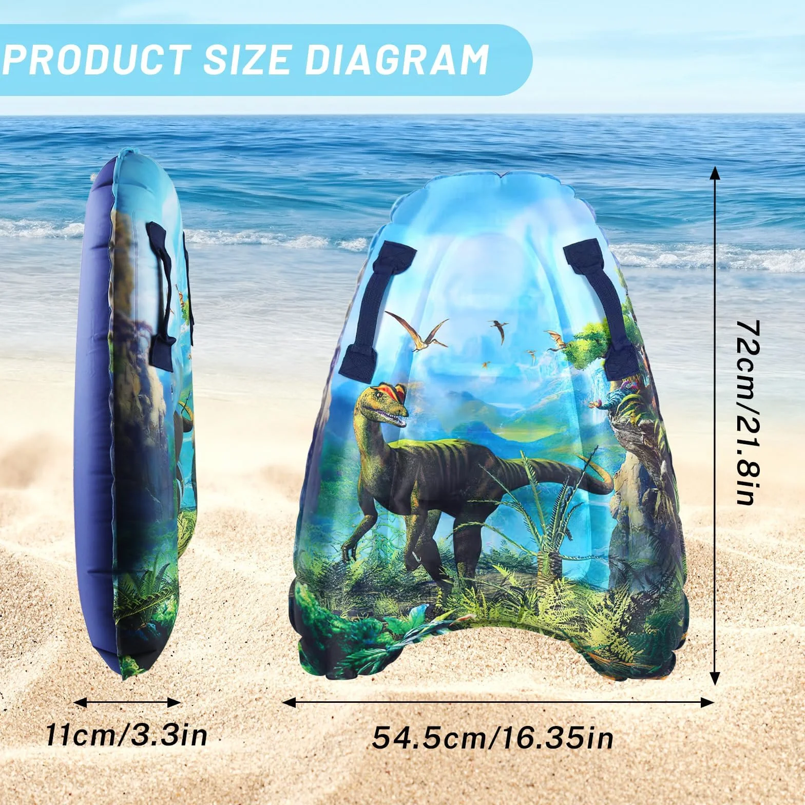 Shyllin Tabla Hinchable 75x54.5 cm Surf Inflable con Asa Bodyboard