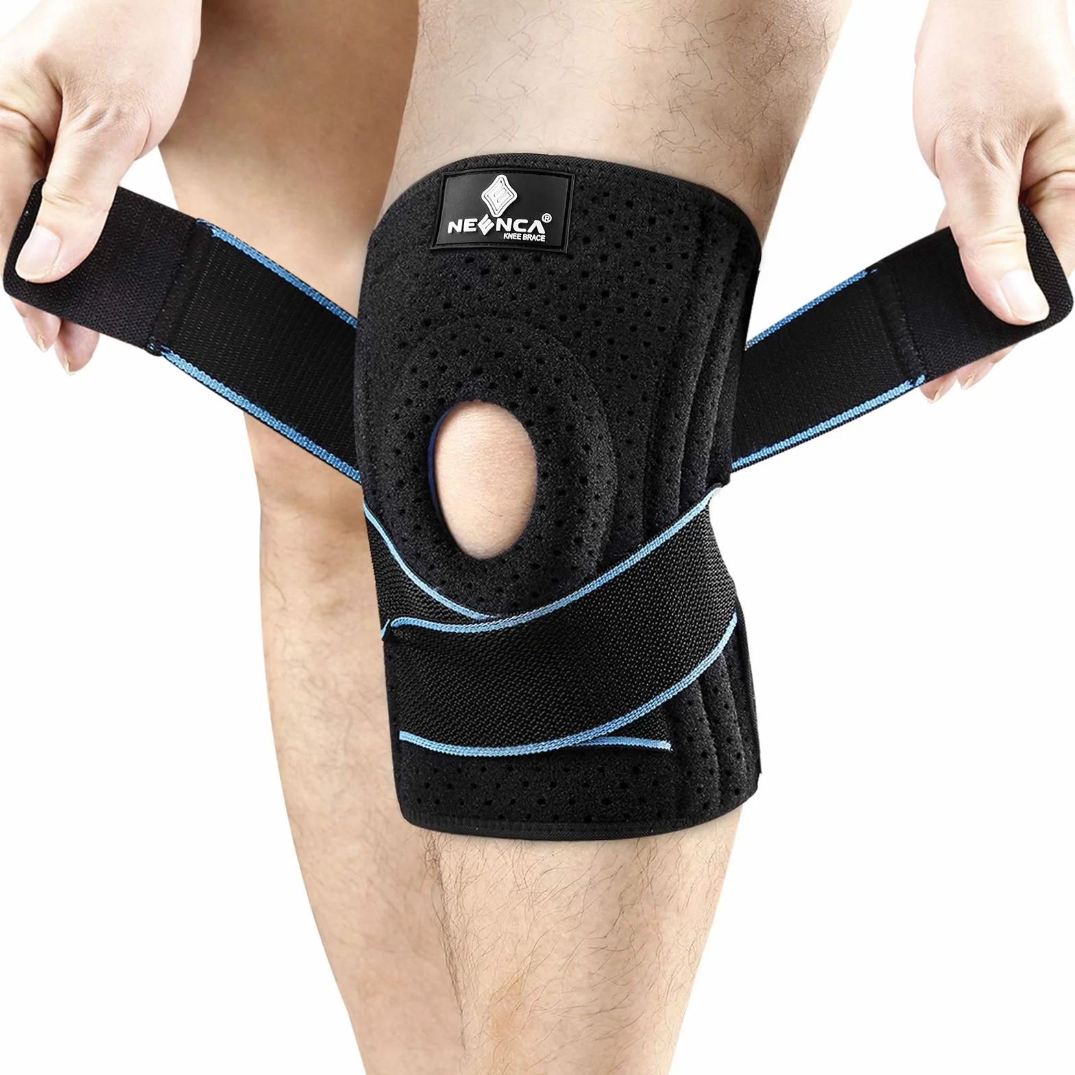 Neenca Rodilleras Deportivas con Estabilizadores Laterales y Almohadillas de Gel de Rótula, Ajustable para Artritis Correr Baloncesto Bicicleta