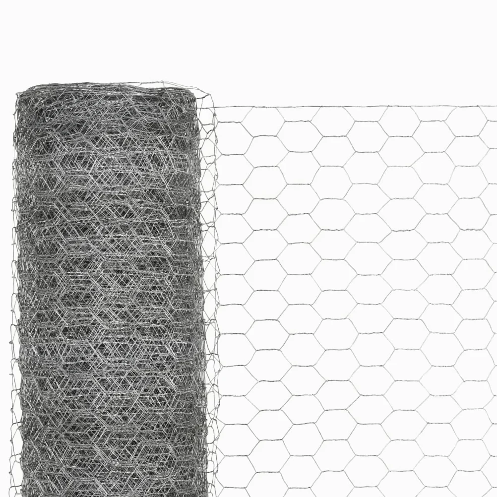 Alambrada de gallinero acero galvanizado plateado 25x1,2m, Malla metálica para gallinero, Red de gallinero de acero, Alambrada de gallinero de acero resistente para proteger a tus aves de corral