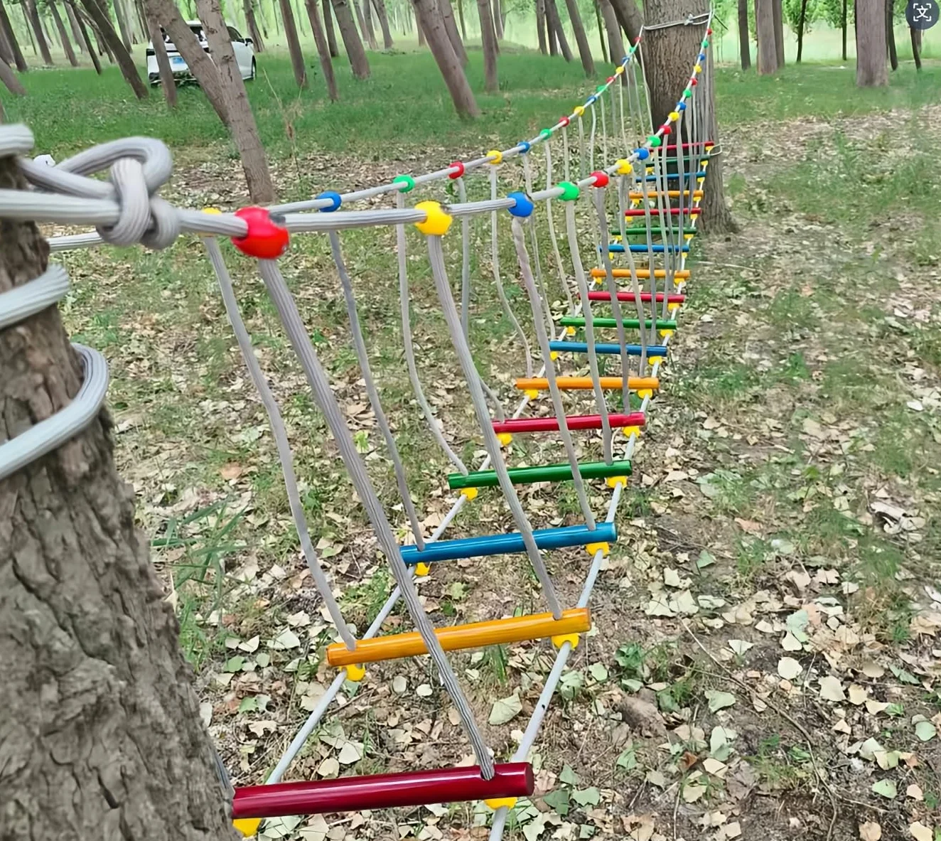 Earnmore Puente Al Aire Libre para Jardín De Infantes, Equipo De Entrenamiento Deportivo para Niños, Puente De Madera Maciza, Puente De Equilibrio, Puente De Escalada, Juguetes(Size:2m)