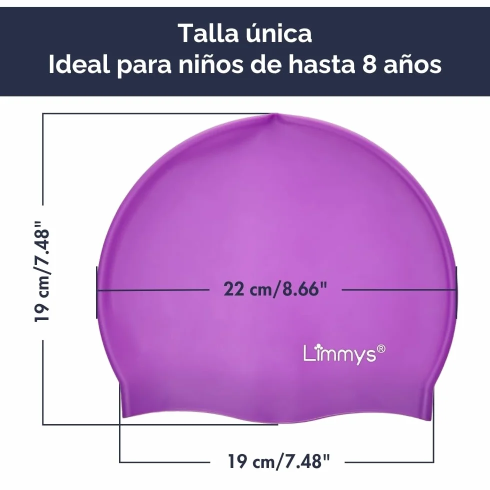 Limmys Gorro de Silicona para Niños Suave Elástico Antideslizante Flexible Protección de Oídos Sin Látex