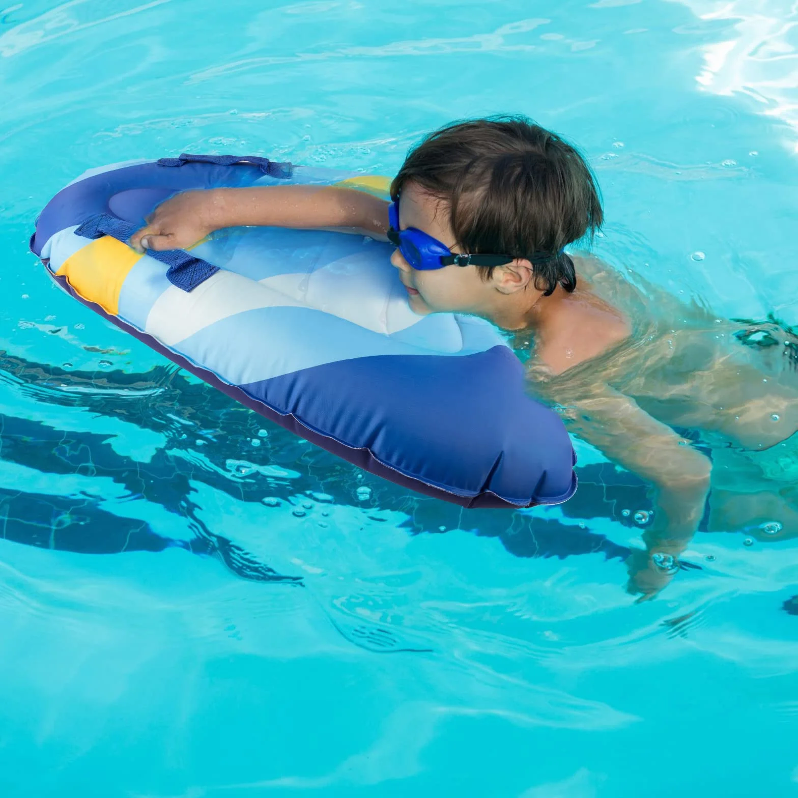 Tabla de Bodyboard Hinchable para Niños 75x65x15 cm con Asas Plegable