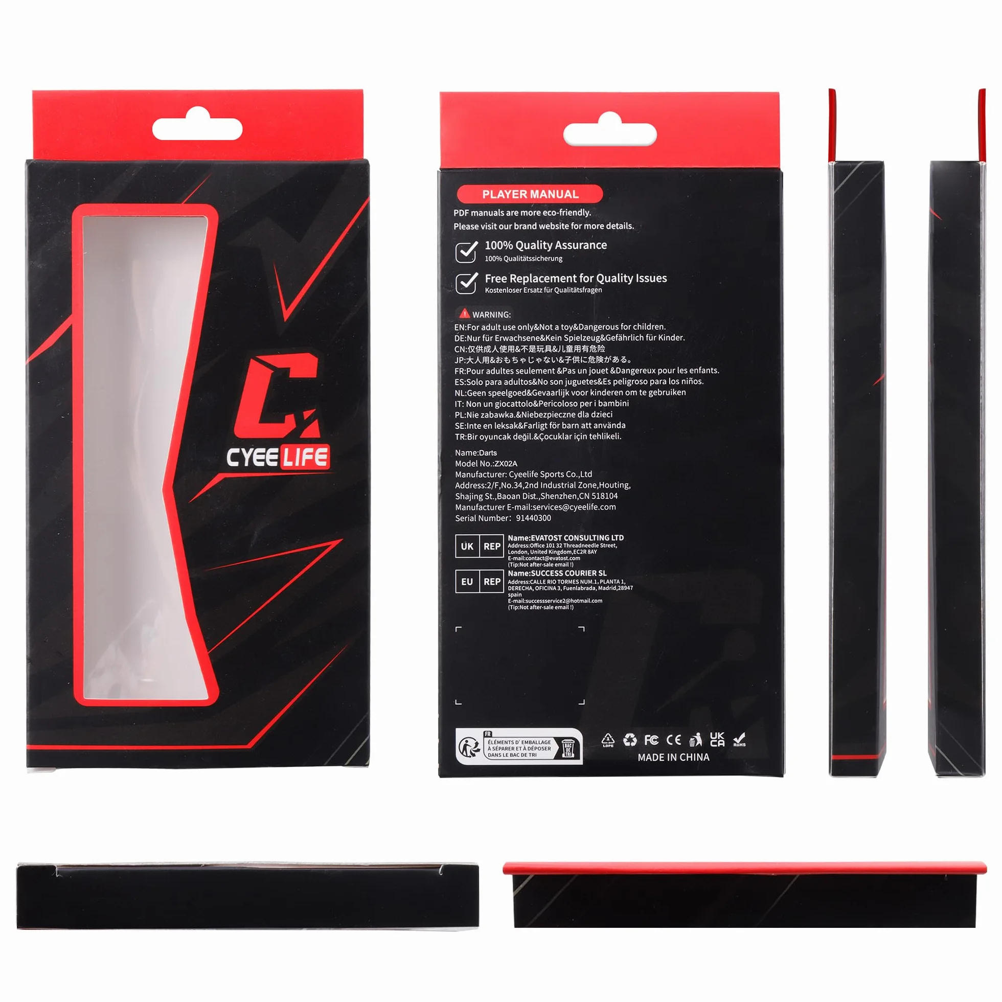 CyeeLife Juego de dardos punta suave cañón latón ejes aluminio PC 6 plumas 30 puntas suaves 20 anillas O 2 protectores plumas