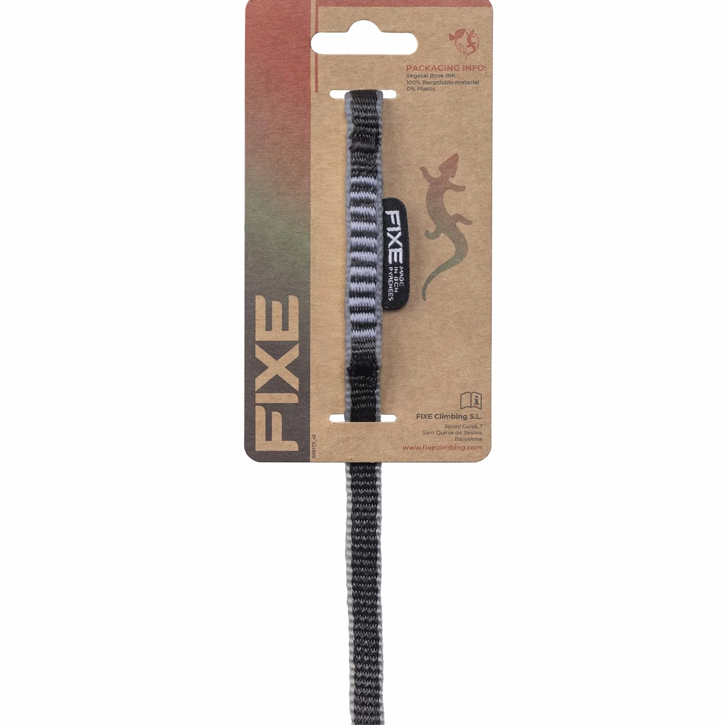 FIXE Anillo Cosido Cinta HMPE 22 kN 10 mm 125 cm Gris Alta Resistencia