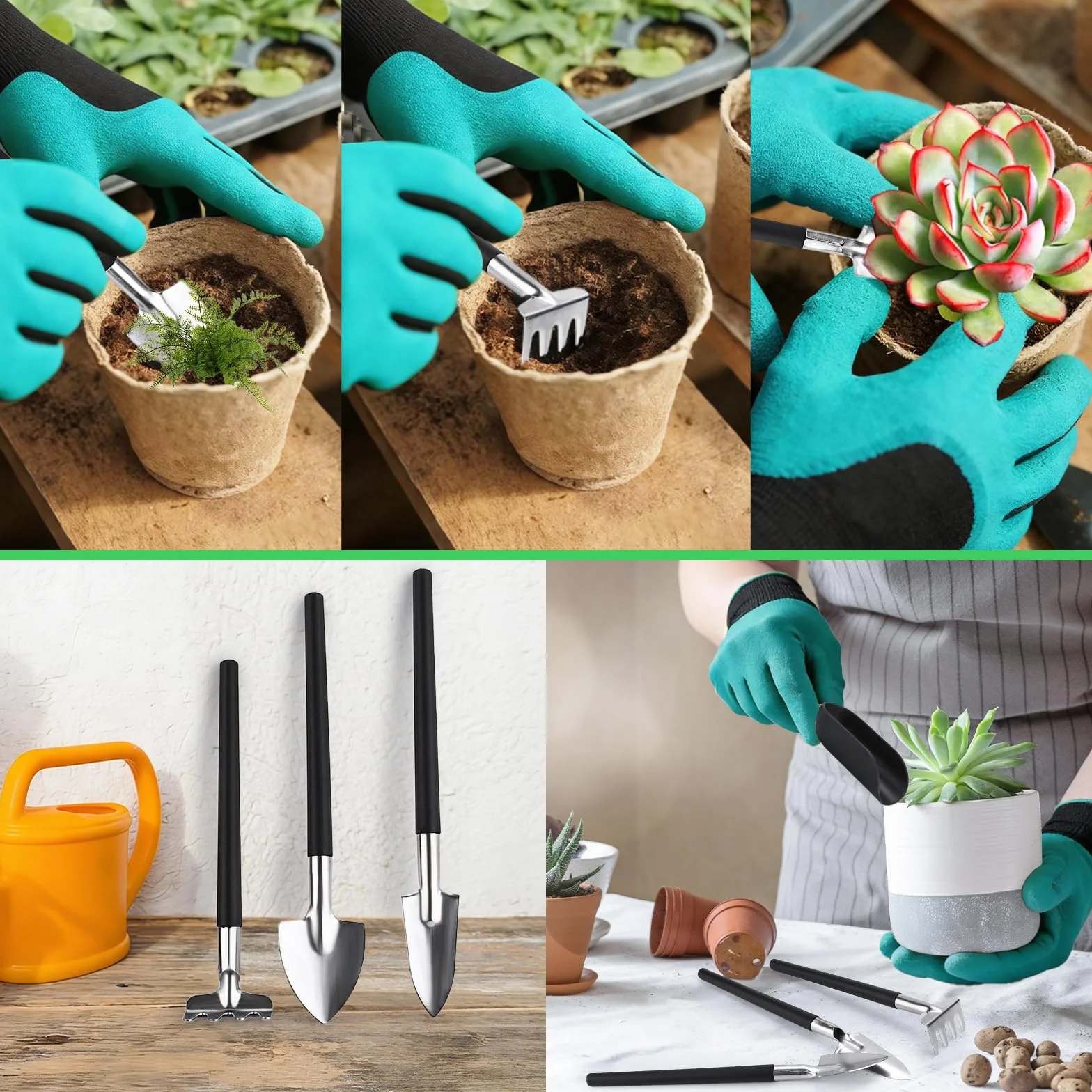 Juego de Herramientas Jardineria, 28 Piezas Kit Bonsai Incluyen Tijeras, Alambre, Mini Rastrillo, Pala y Tijeras de Podar, Las Suculentas Herramienta para Jardineria Casera y Plantas de Balcón