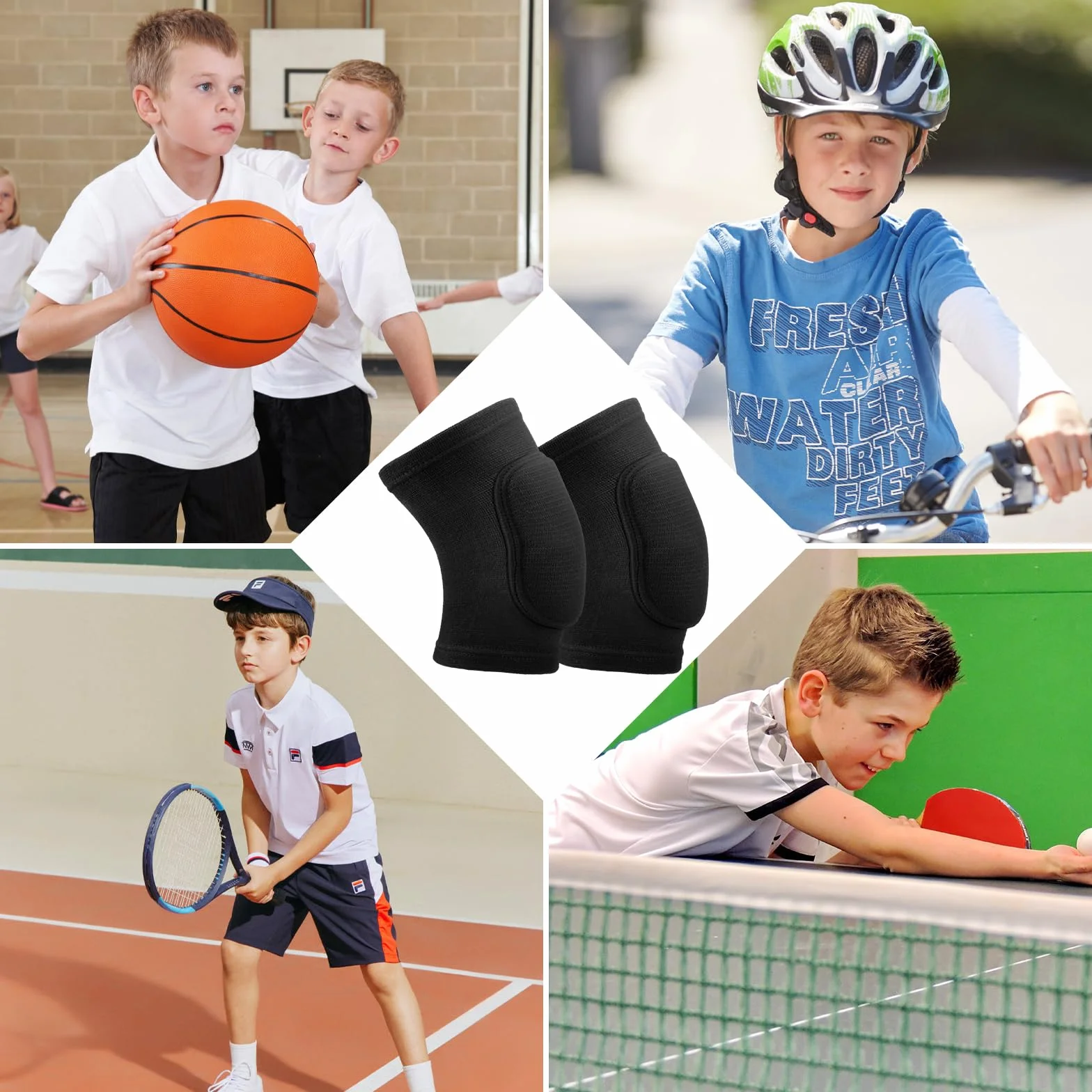 Rodilleras Voleibol Niños Antideslizantes Acolchadas Espuma Talla S 25-45 kg