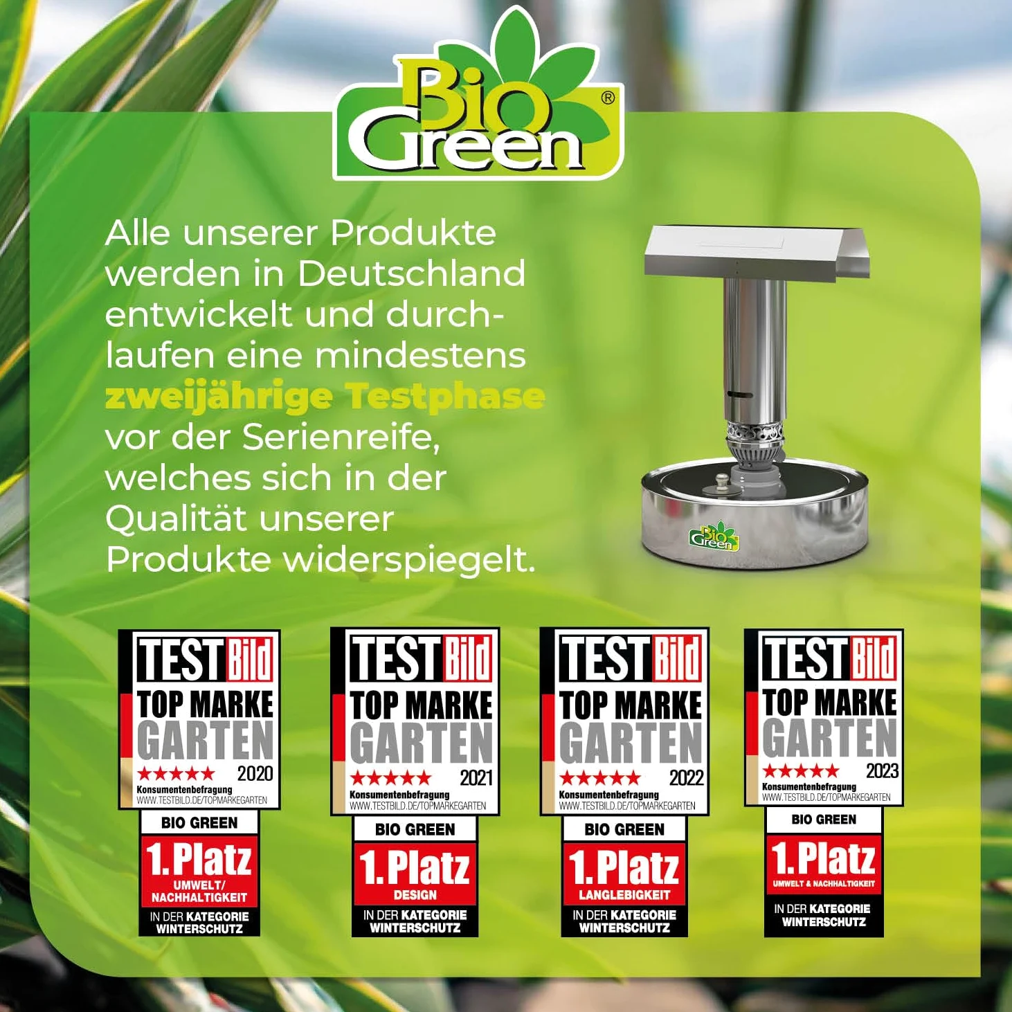 Bio Green Calefacción para invernadero Warmax Power 4" de acero inoxidable - 300 W