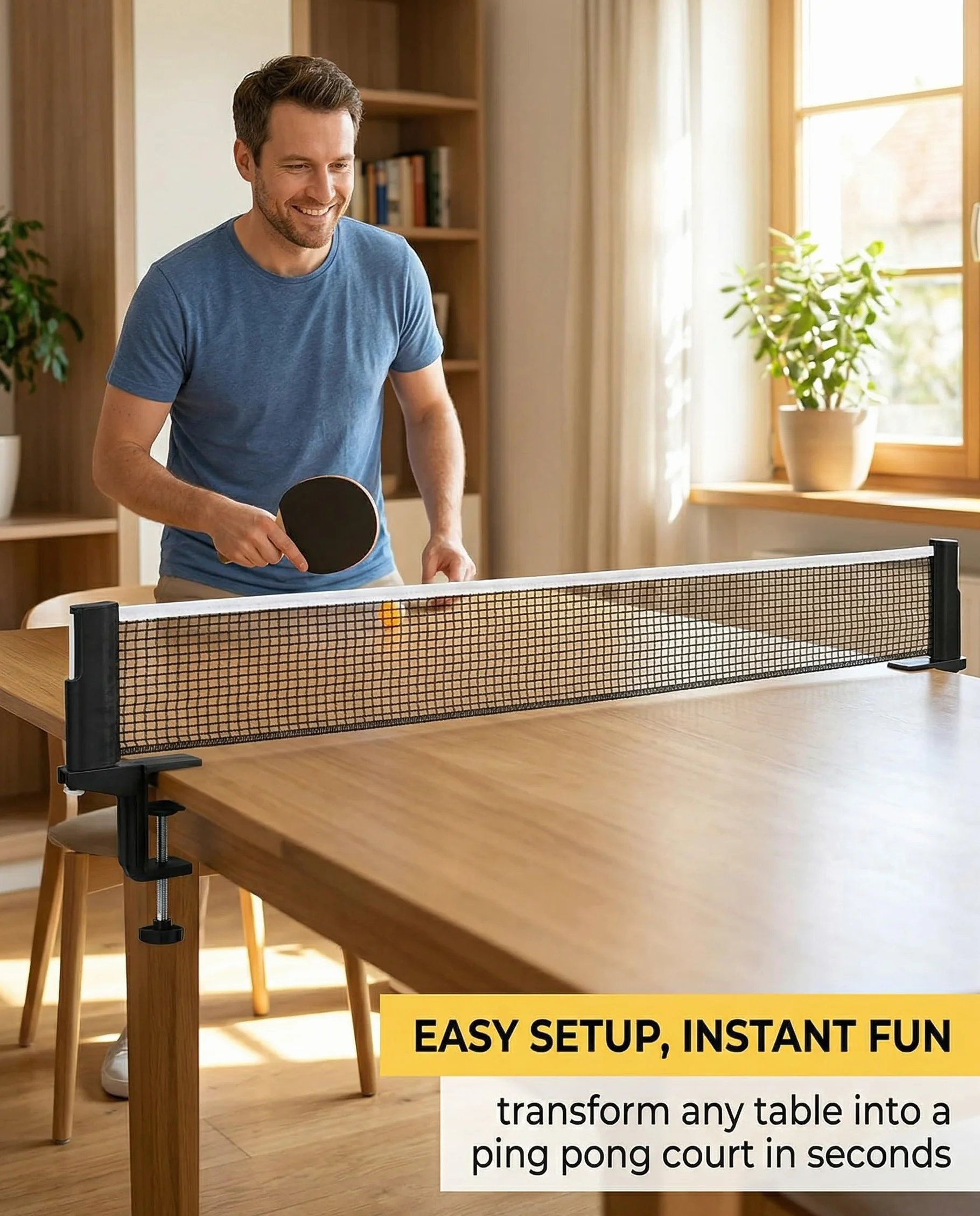 Red de Reemplazo de Tenis de Mesa Portátil Durable 1.75M Negra Universal